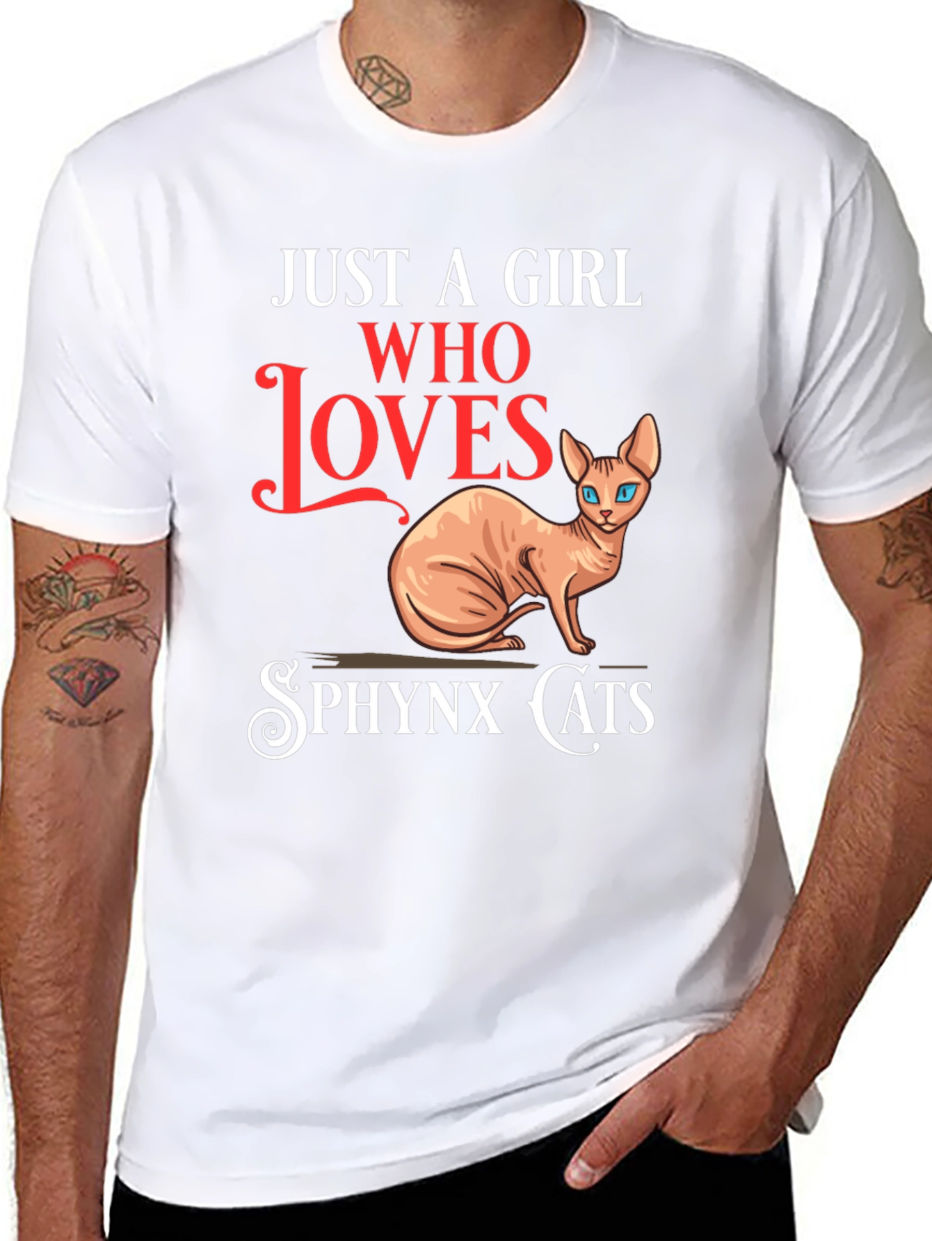 Sphynx Cat Lover T-Shirt - Just a Girl Who Loves Cats