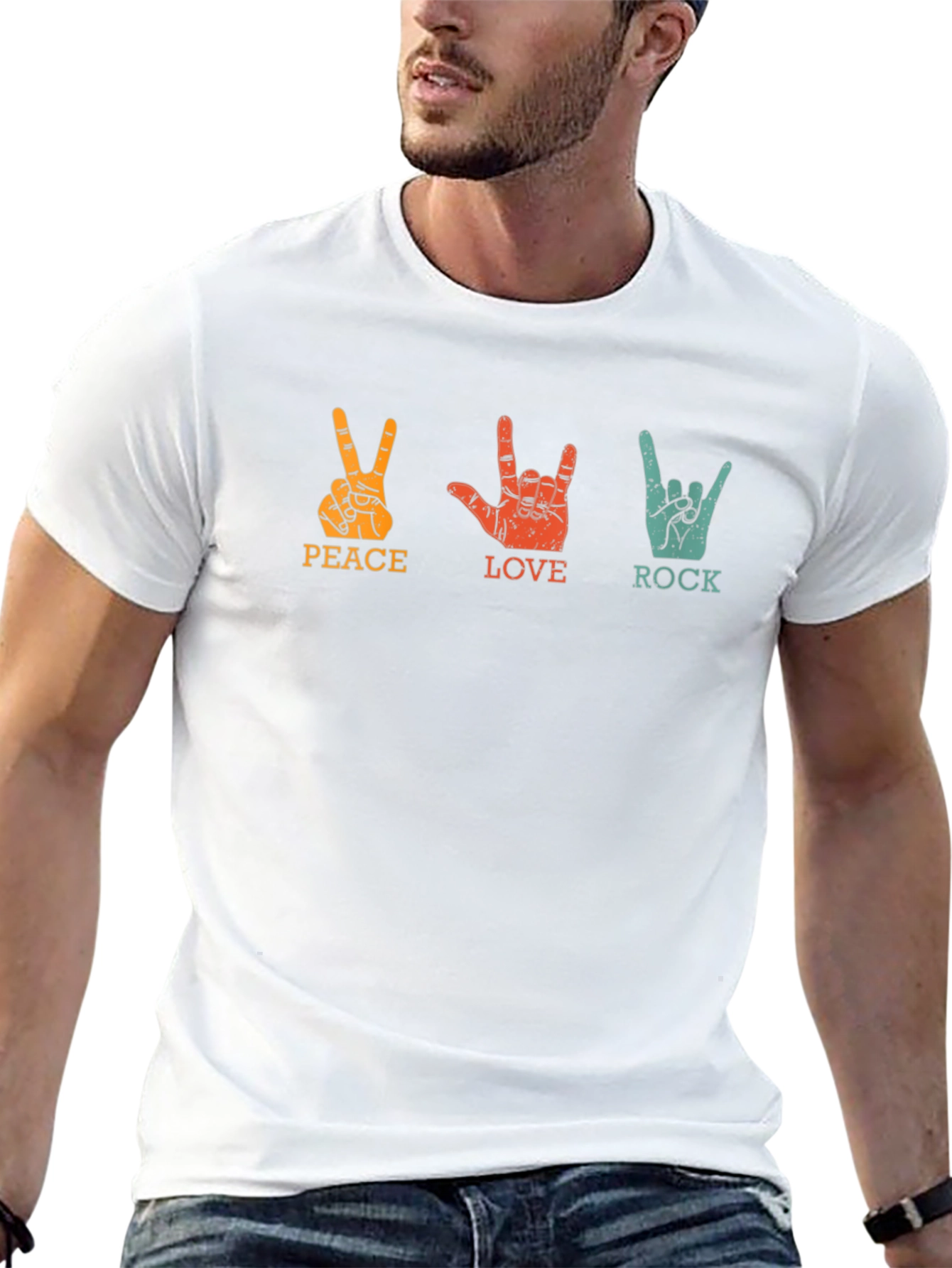 Peace Love Rock Graphic Tee - Classic Black T-Shirt
