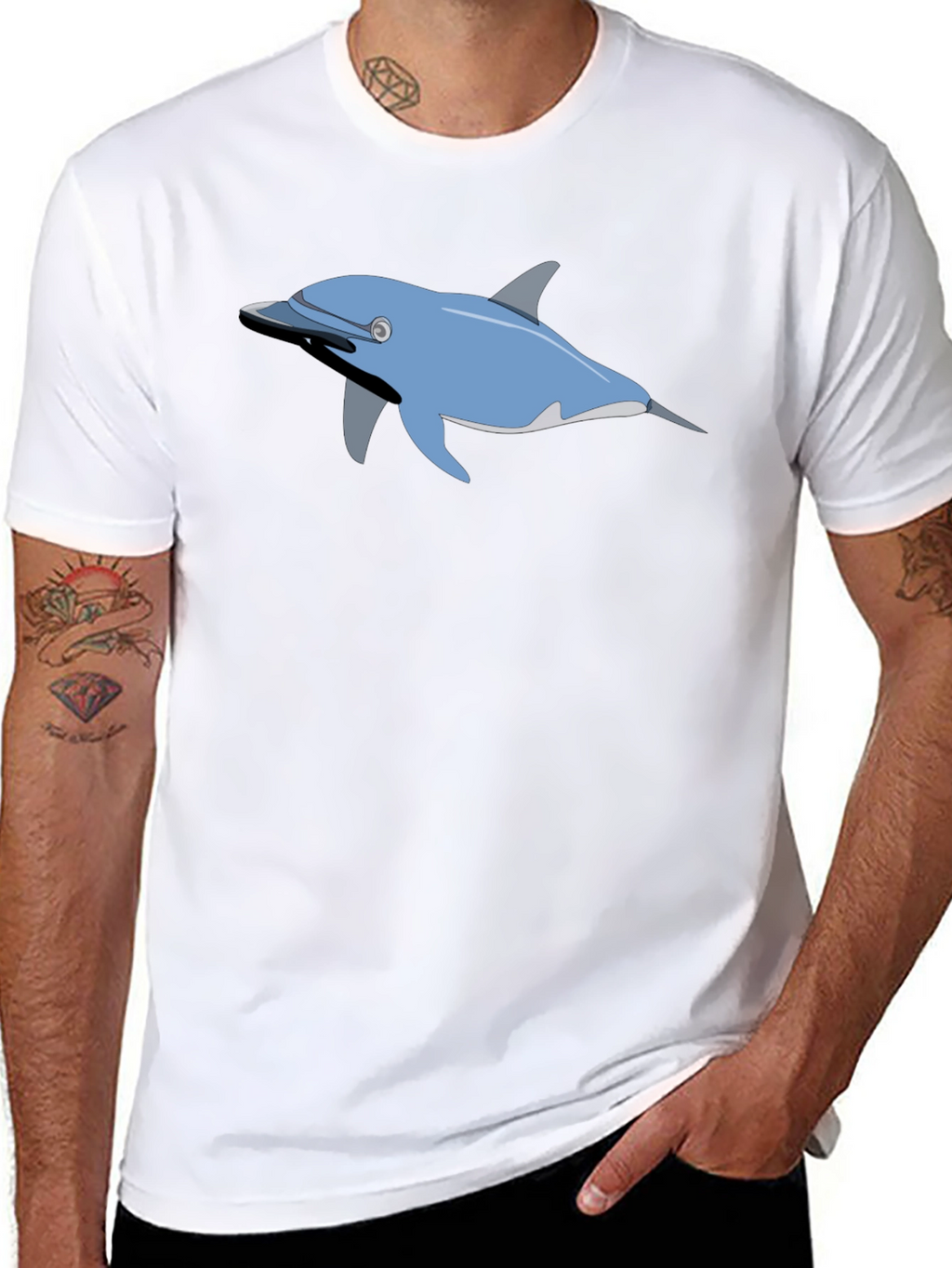 Dolphin Graphic Print Crew Neck T-shirt