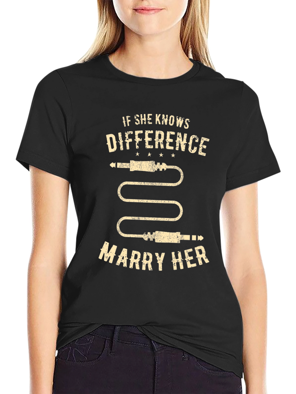If She Knows The Difference Marry Her Black T-Shirt