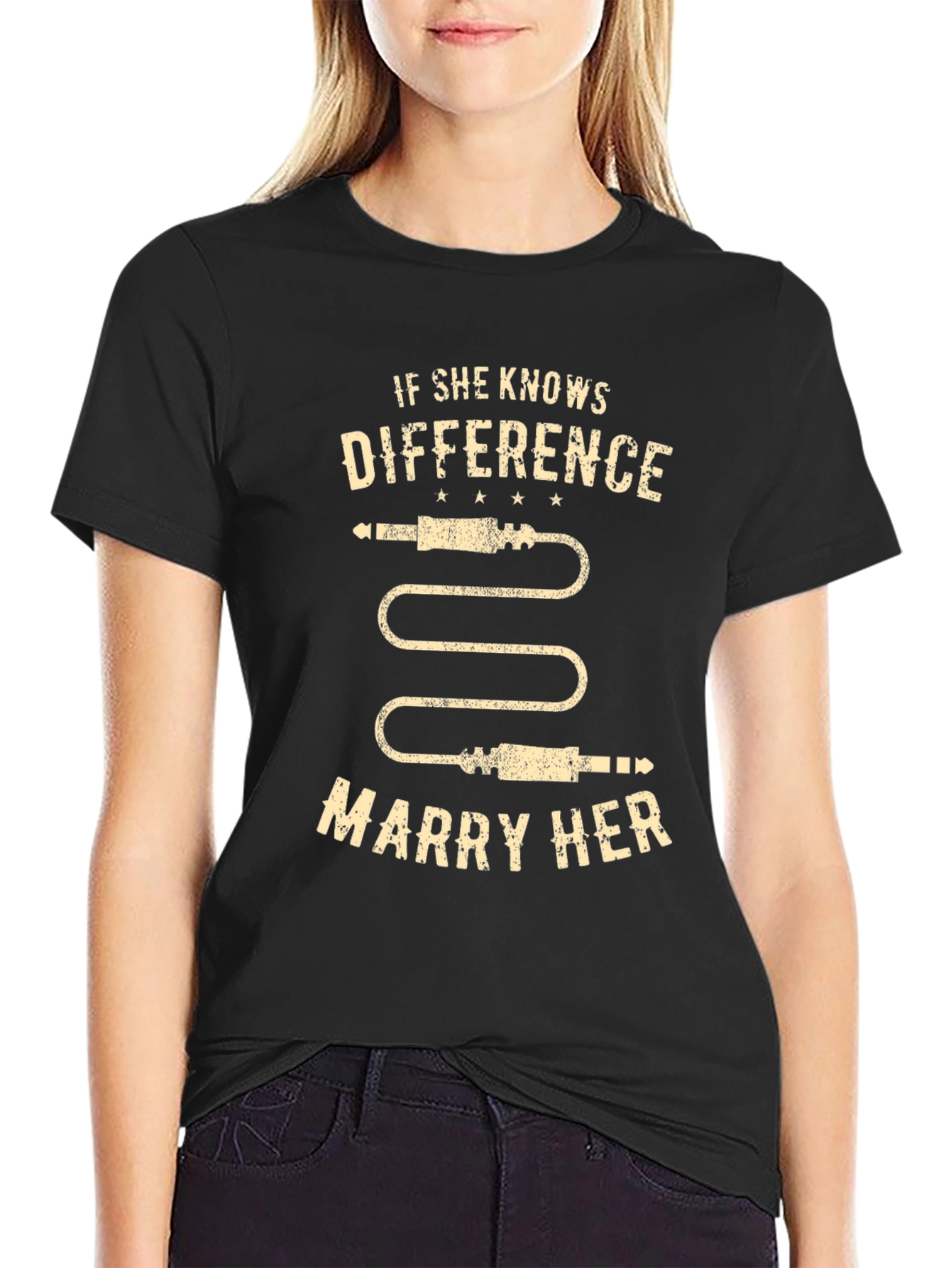 If She Knows The Difference Marry Her Black T-Shirt