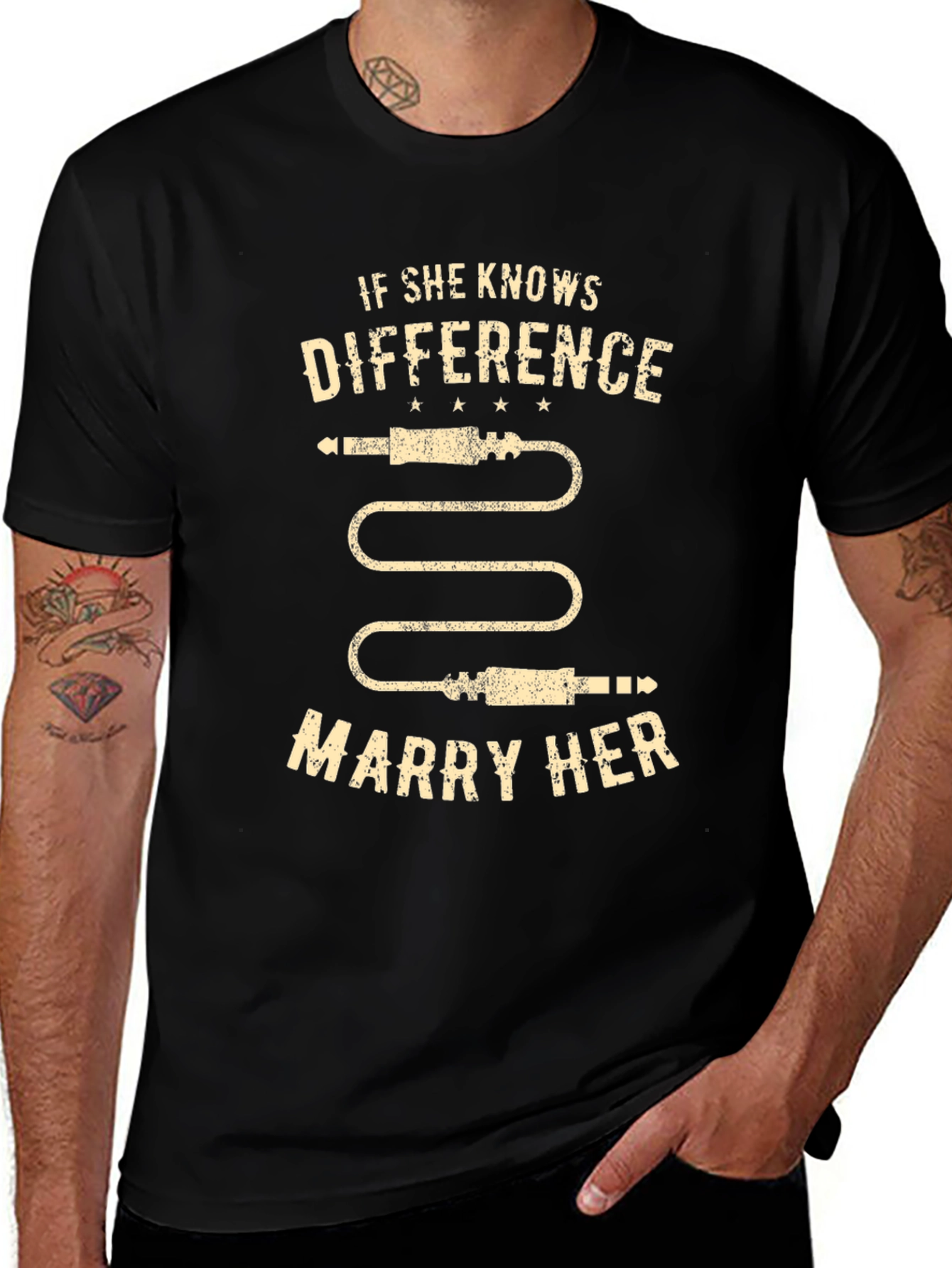 If She Knows The Difference Marry Her Black T-Shirt