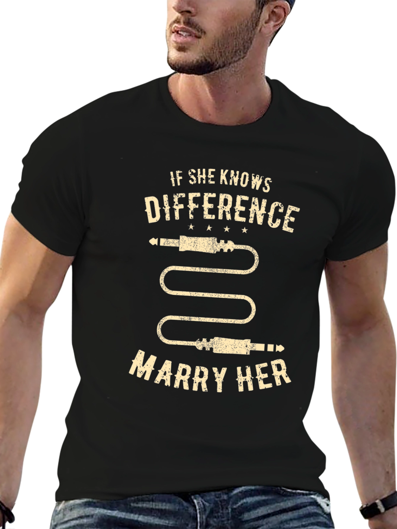 If She Knows The Difference Marry Her Black T-Shirt