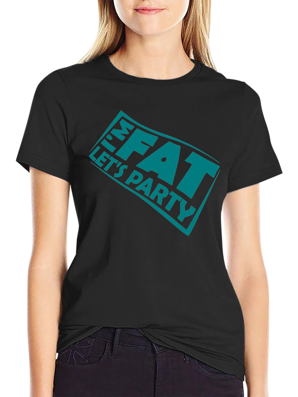 Im FAT Lets Party Black T-Shirt