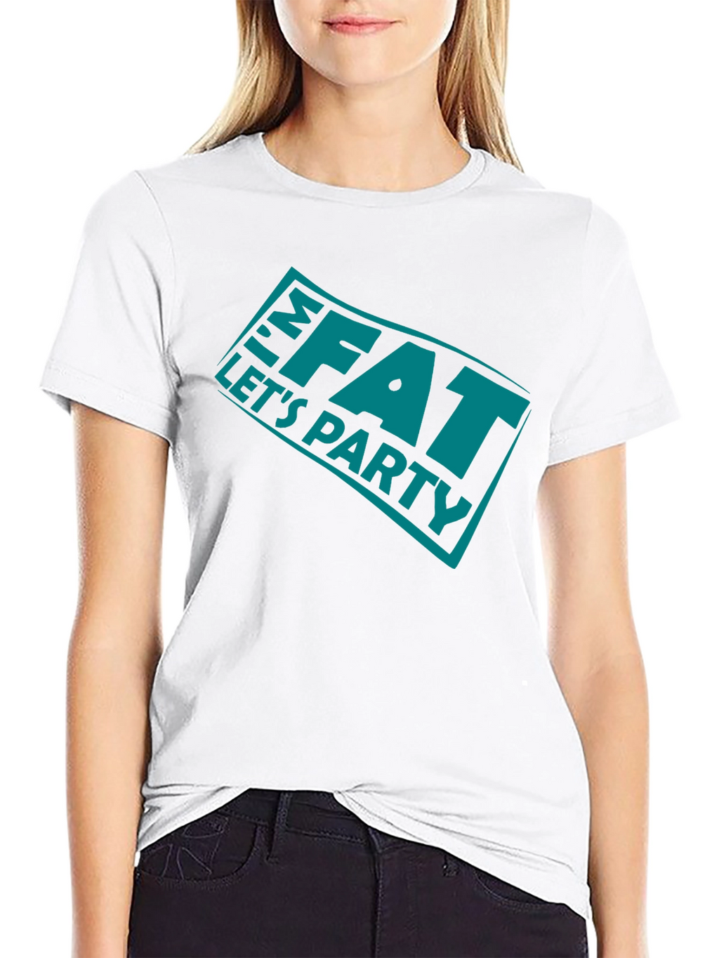 Im FAT Lets Party Black T-Shirt