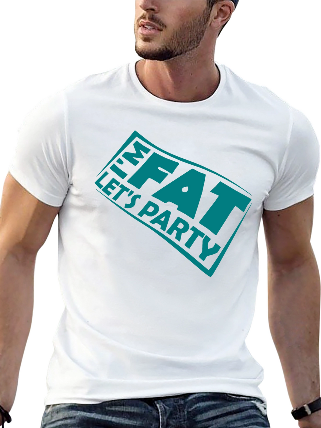Im FAT Lets Party Black T-Shirt