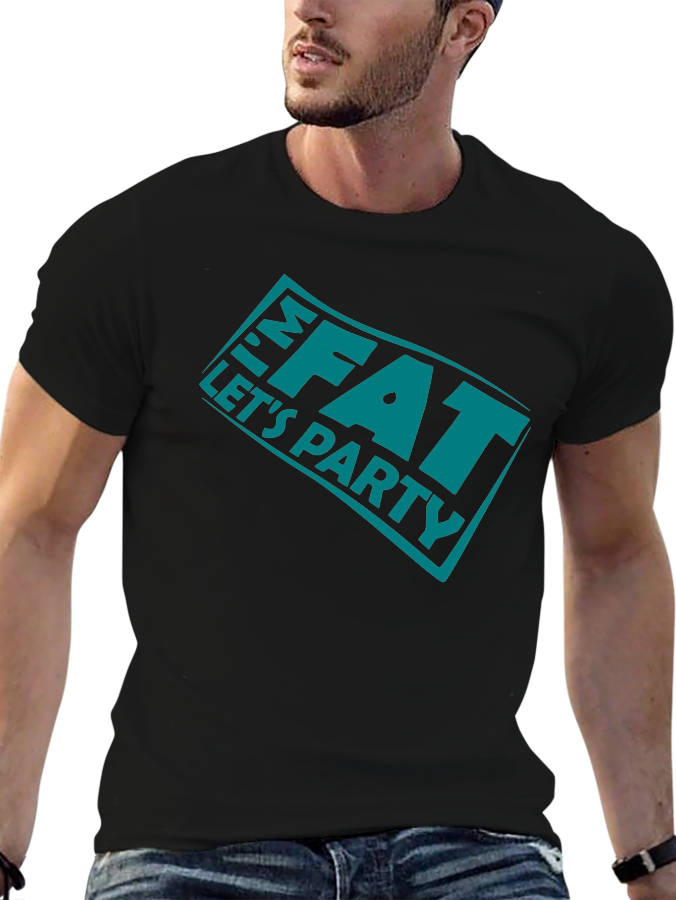 Im FAT Lets Party Black T-Shirt