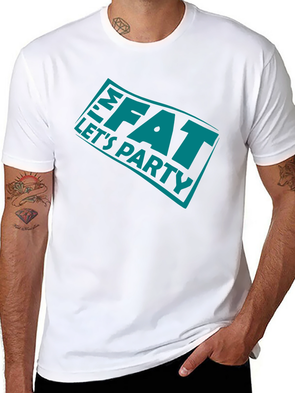 Im FAT Lets Party Black T-Shirt