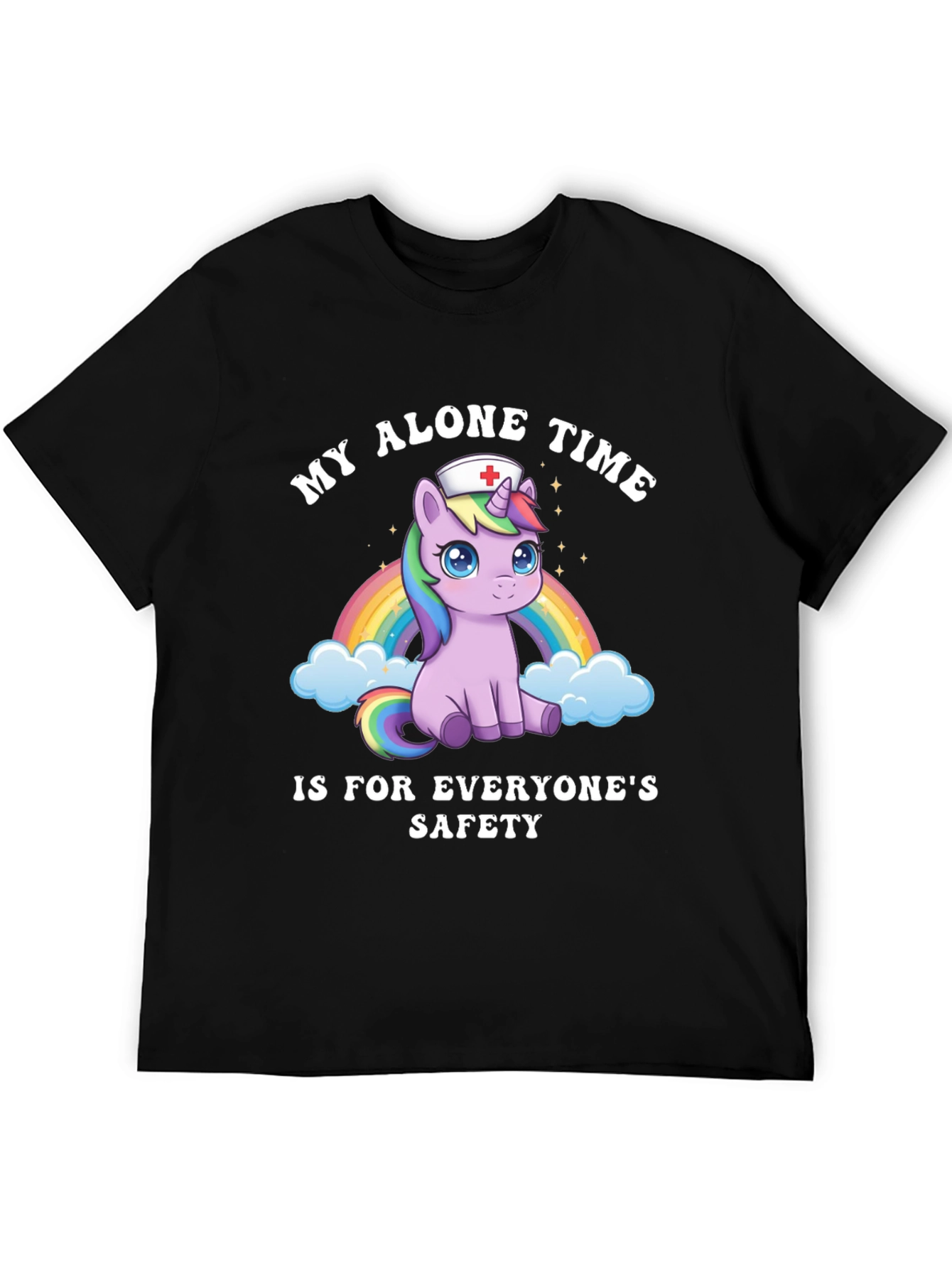 Unicorn Nurse T-Shirt - My Alone Time Safety Tee