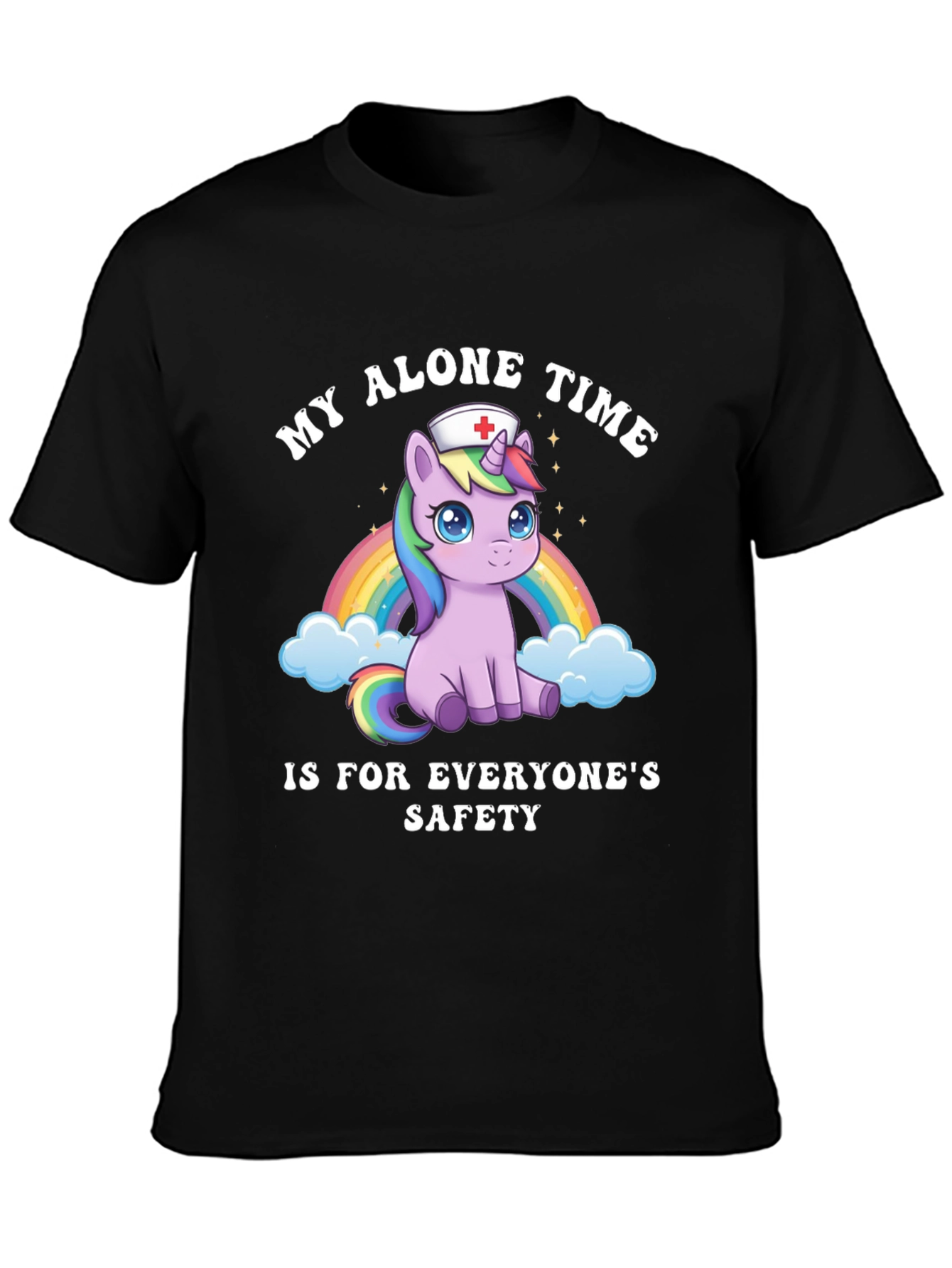 Unicorn Nurse T-Shirt - My Alone Time Safety Tee