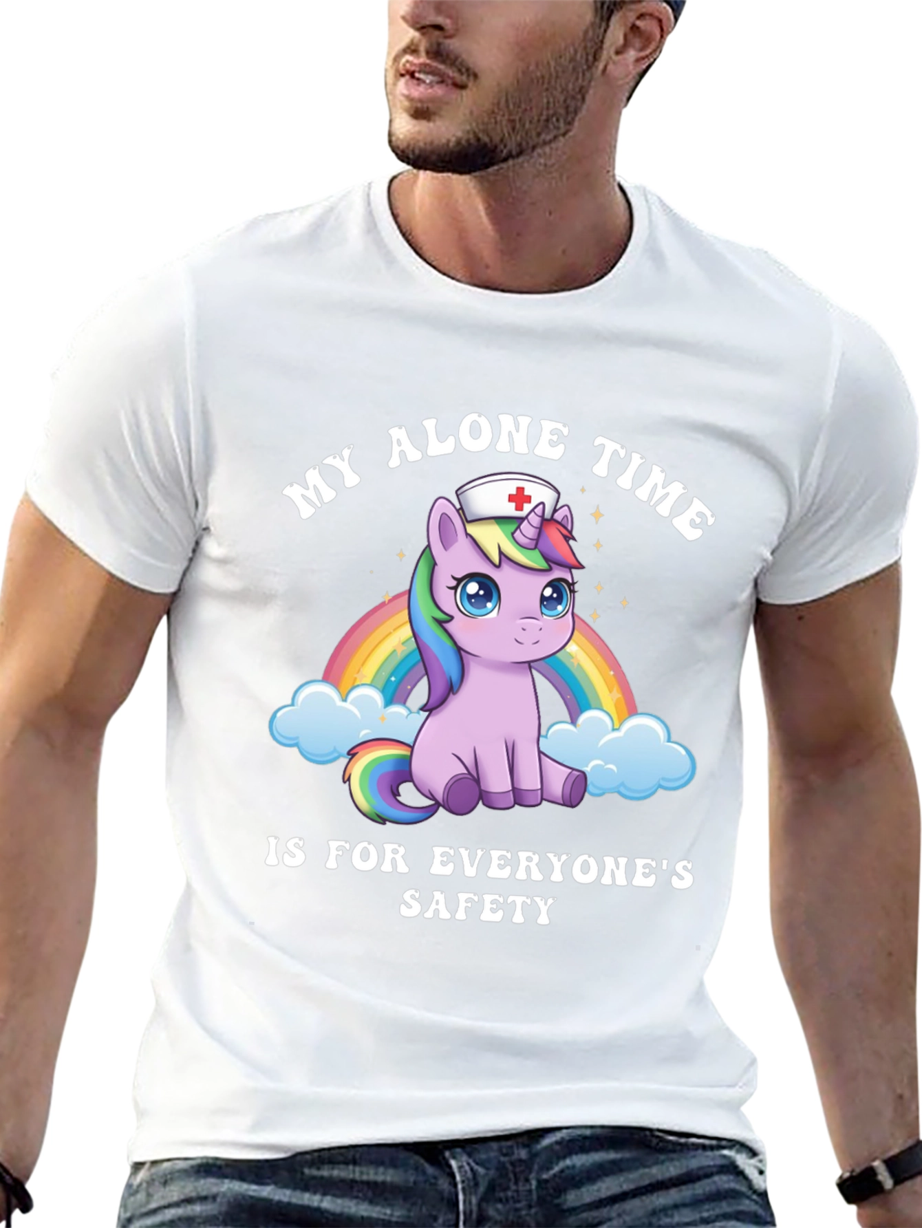 Unicorn Nurse T-Shirt - My Alone Time Safety Tee