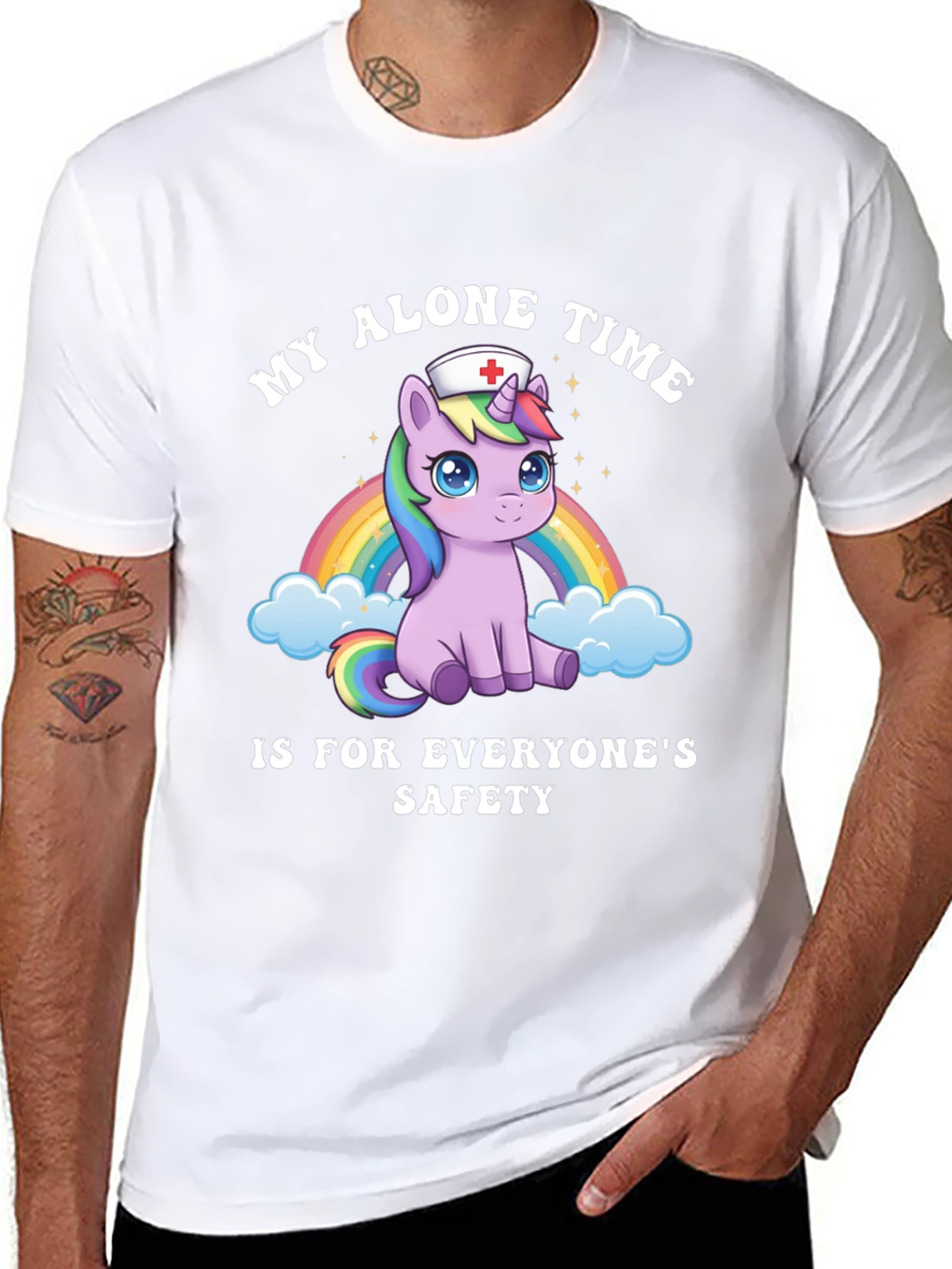 Unicorn Nurse T-Shirt - My Alone Time Safety Tee