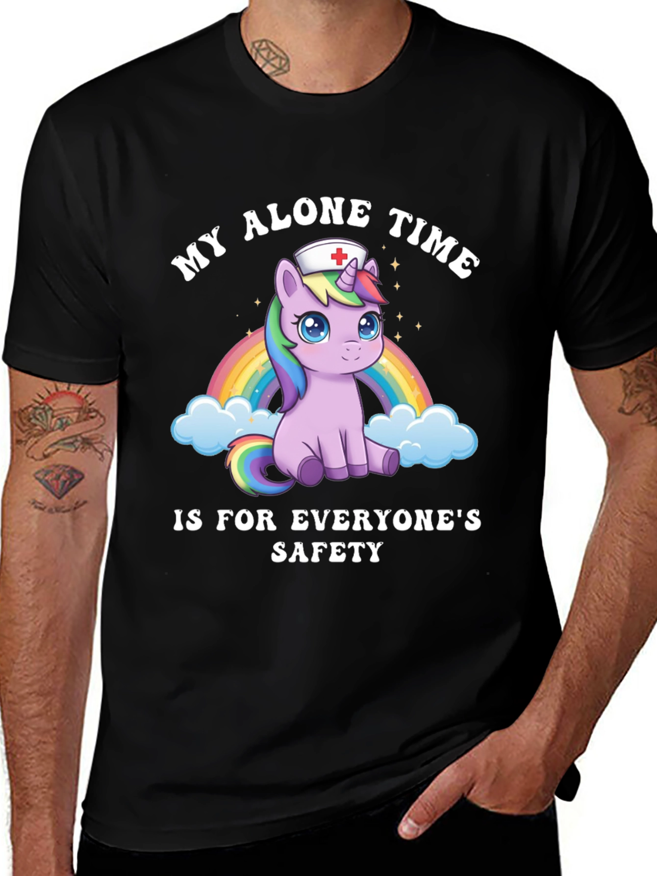 Unicorn Nurse T-Shirt - My Alone Time Safety Tee
