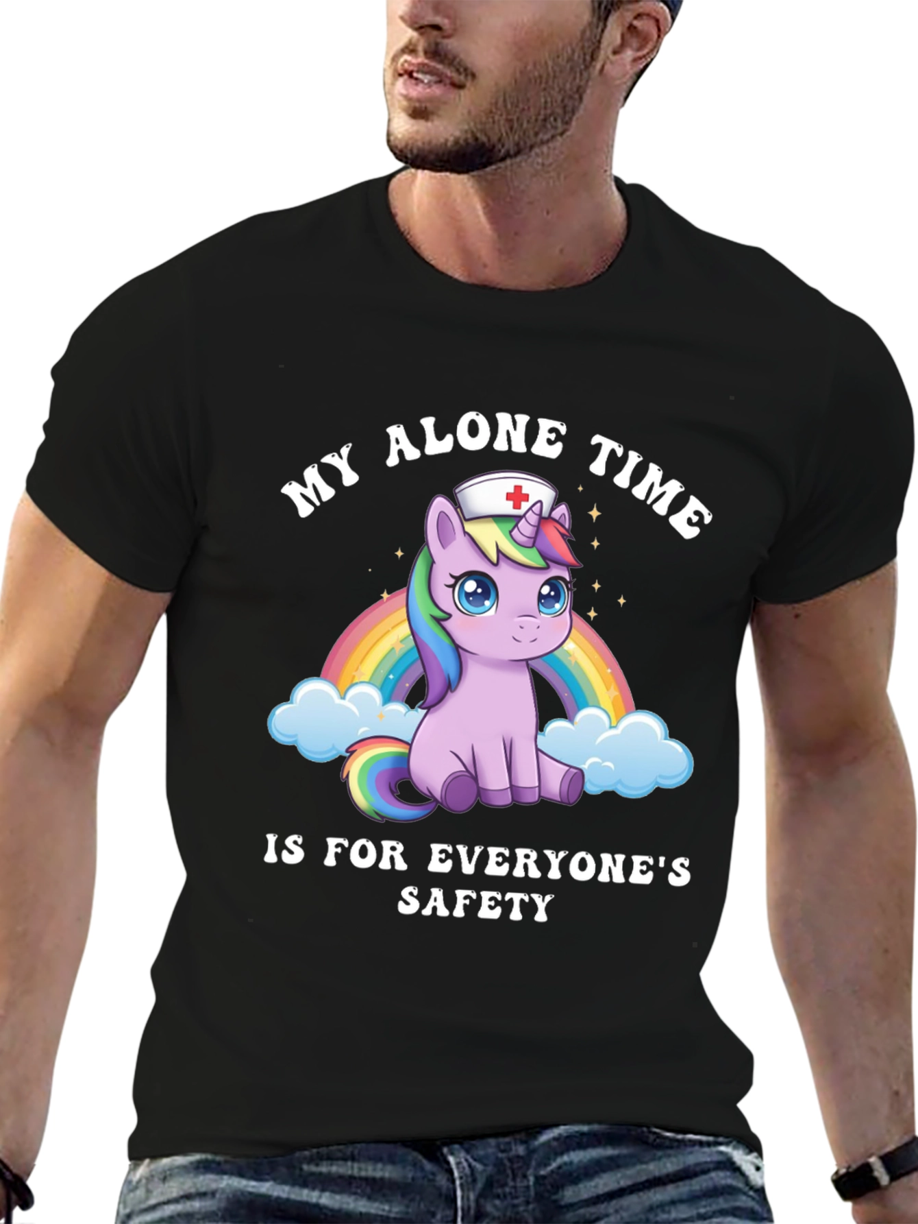 Unicorn Nurse T-Shirt - My Alone Time Safety Tee