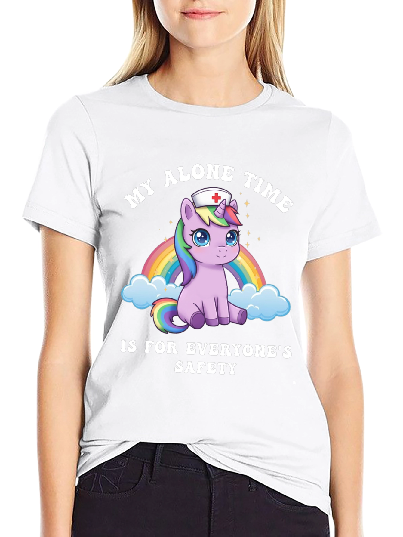 Unicorn Nurse T-Shirt - My Alone Time Safety Tee