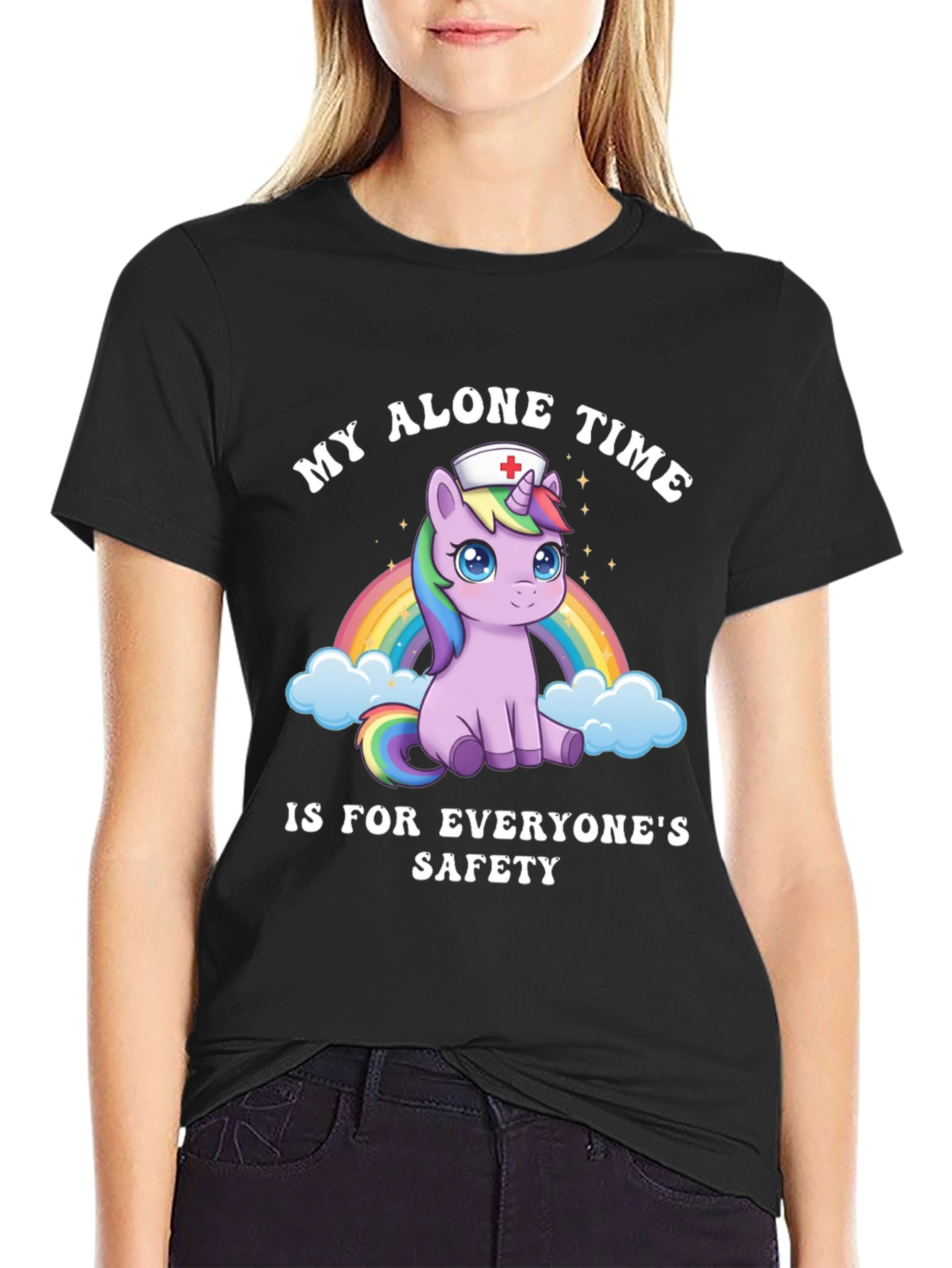 Unicorn Nurse T-Shirt - My Alone Time Safety Tee