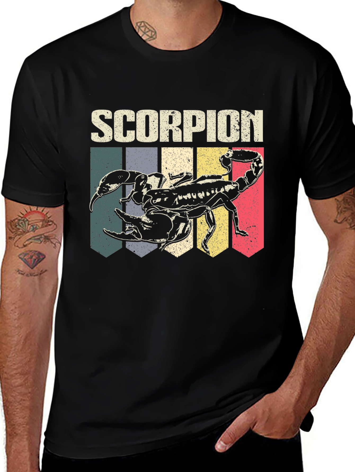 Retro Scorpion Graphic Tee - Black