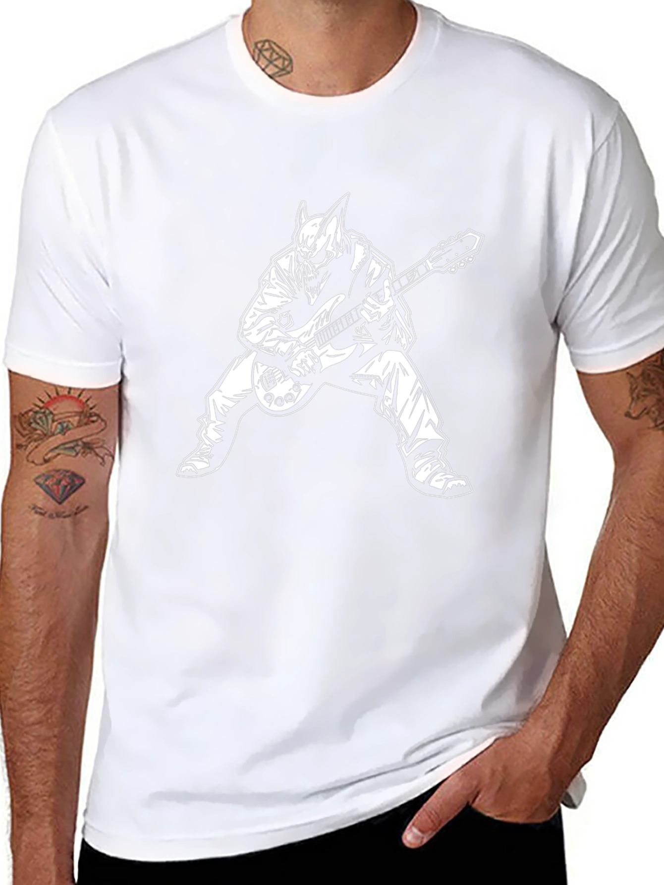 Edgy Guitarist Graphic Tee - Rocker T-Shirt