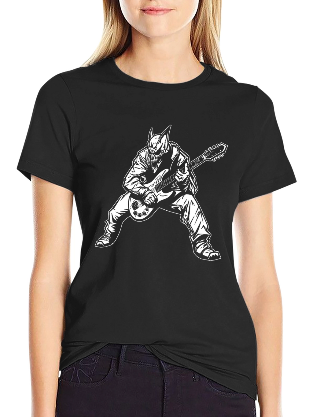 Edgy Guitarist Graphic Tee - Rocker T-Shirt