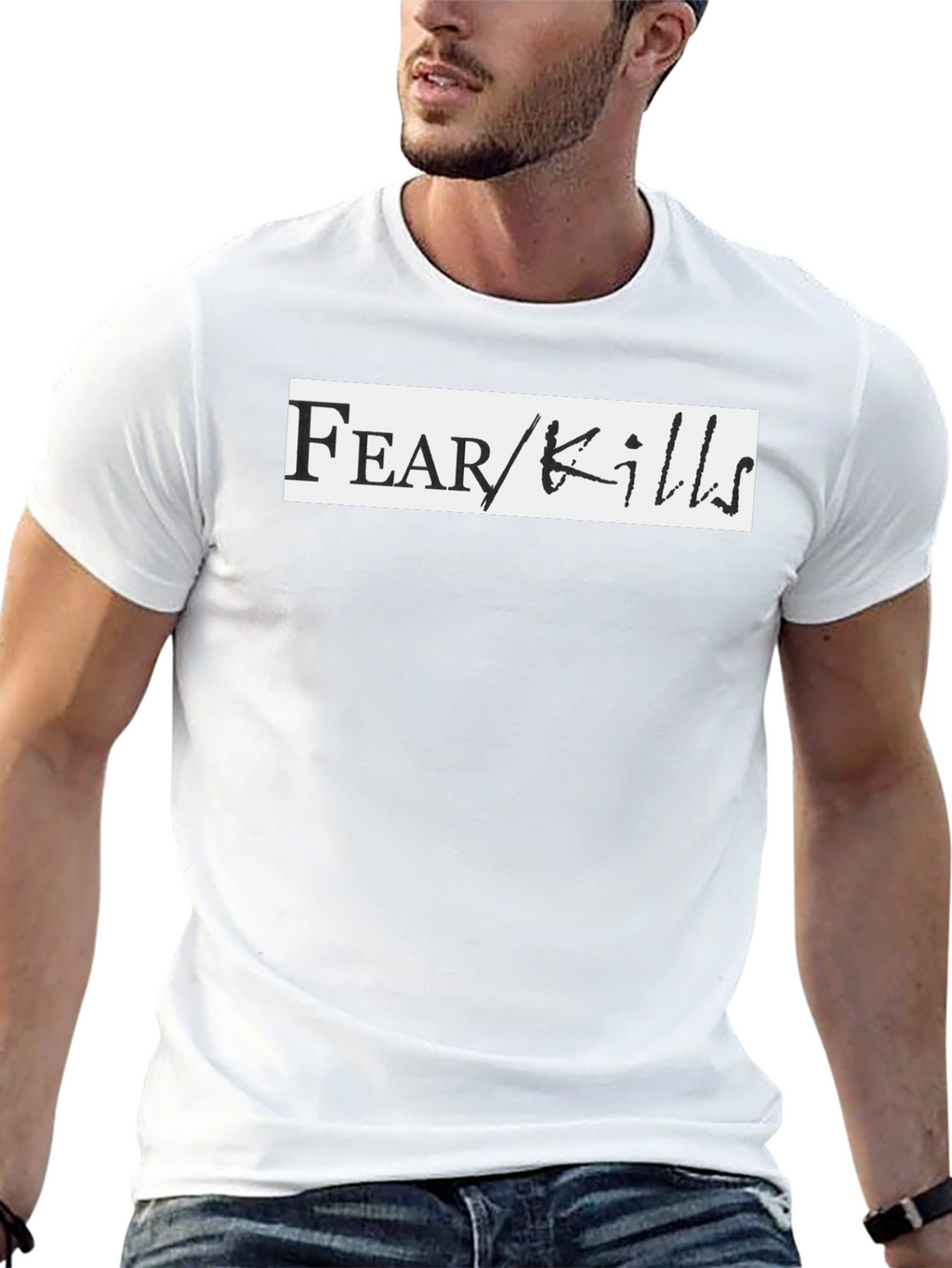 Fear Kills Graphic Tee - Black Casual T-Shirt