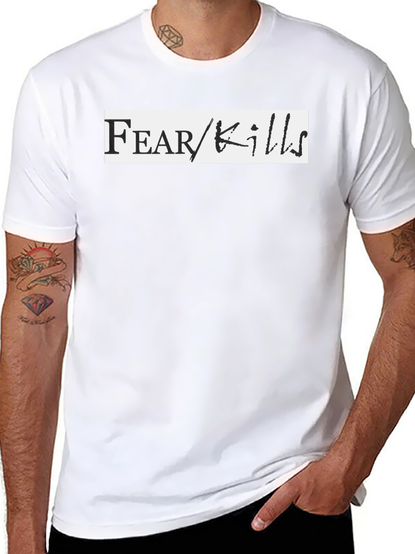 Fear Kills Graphic Tee - Black Casual T-Shirt