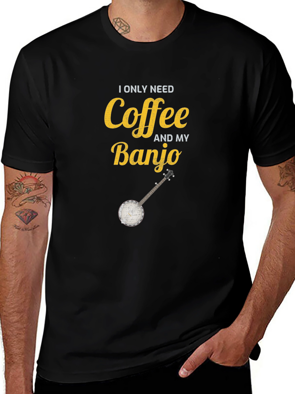 Coffee and My Banjo Graphic T-Shirt
