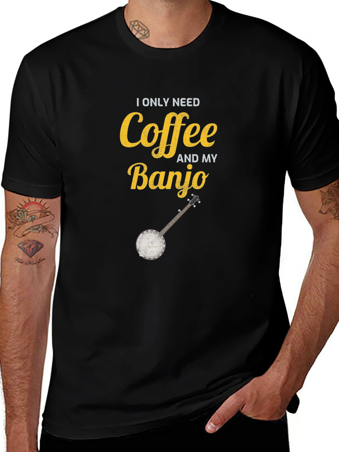 Coffee and My Banjo Graphic T-Shirt
