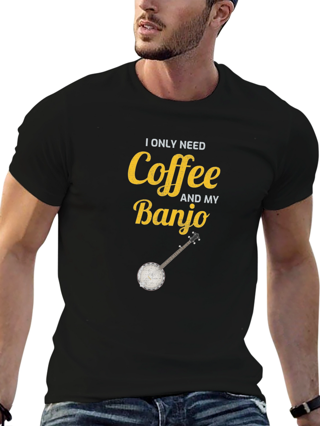 Coffee and My Banjo Graphic T-Shirt