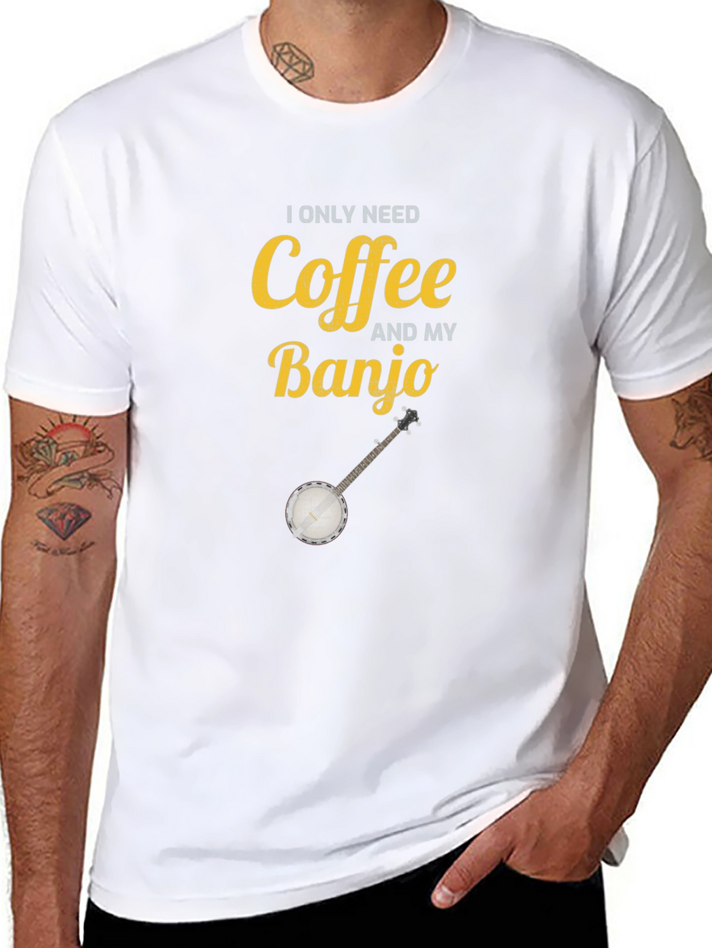 Coffee and My Banjo Graphic T-Shirt