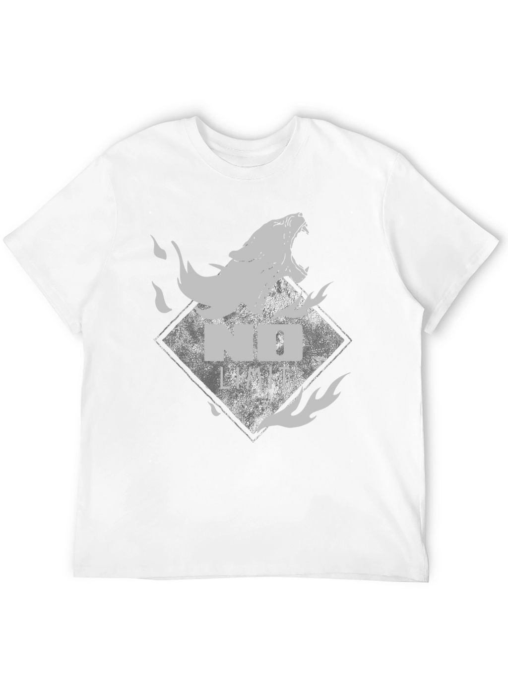 Black Tee with Wolf Graphic - No Limits Style