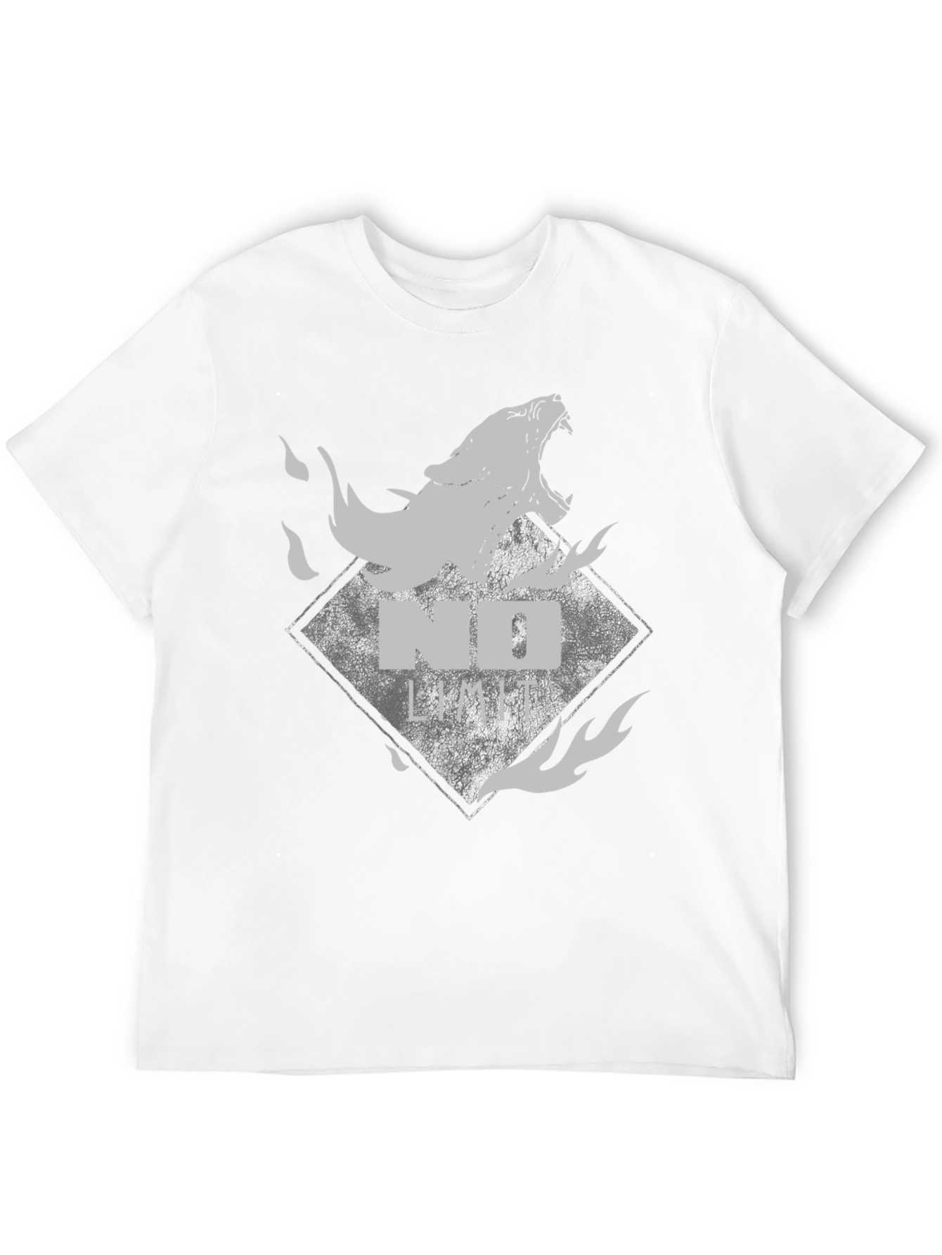 Black Tee with Wolf Graphic - No Limits Style