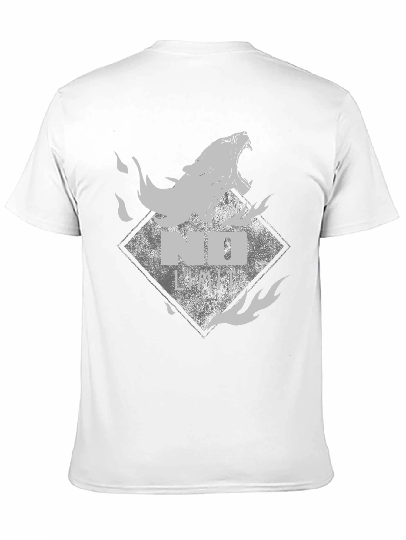 Black Tee with Wolf Graphic - No Limits Style