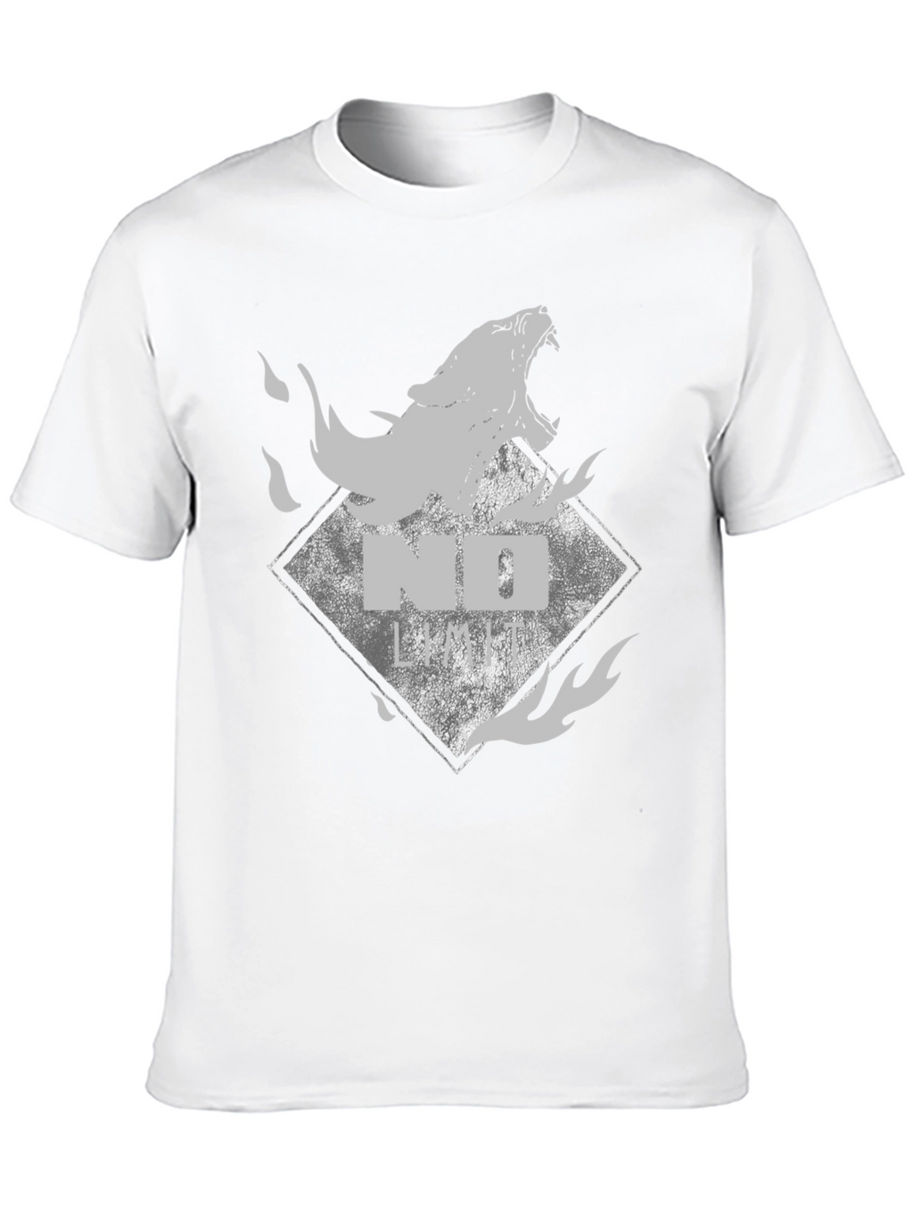 Black Tee with Wolf Graphic - No Limits Style