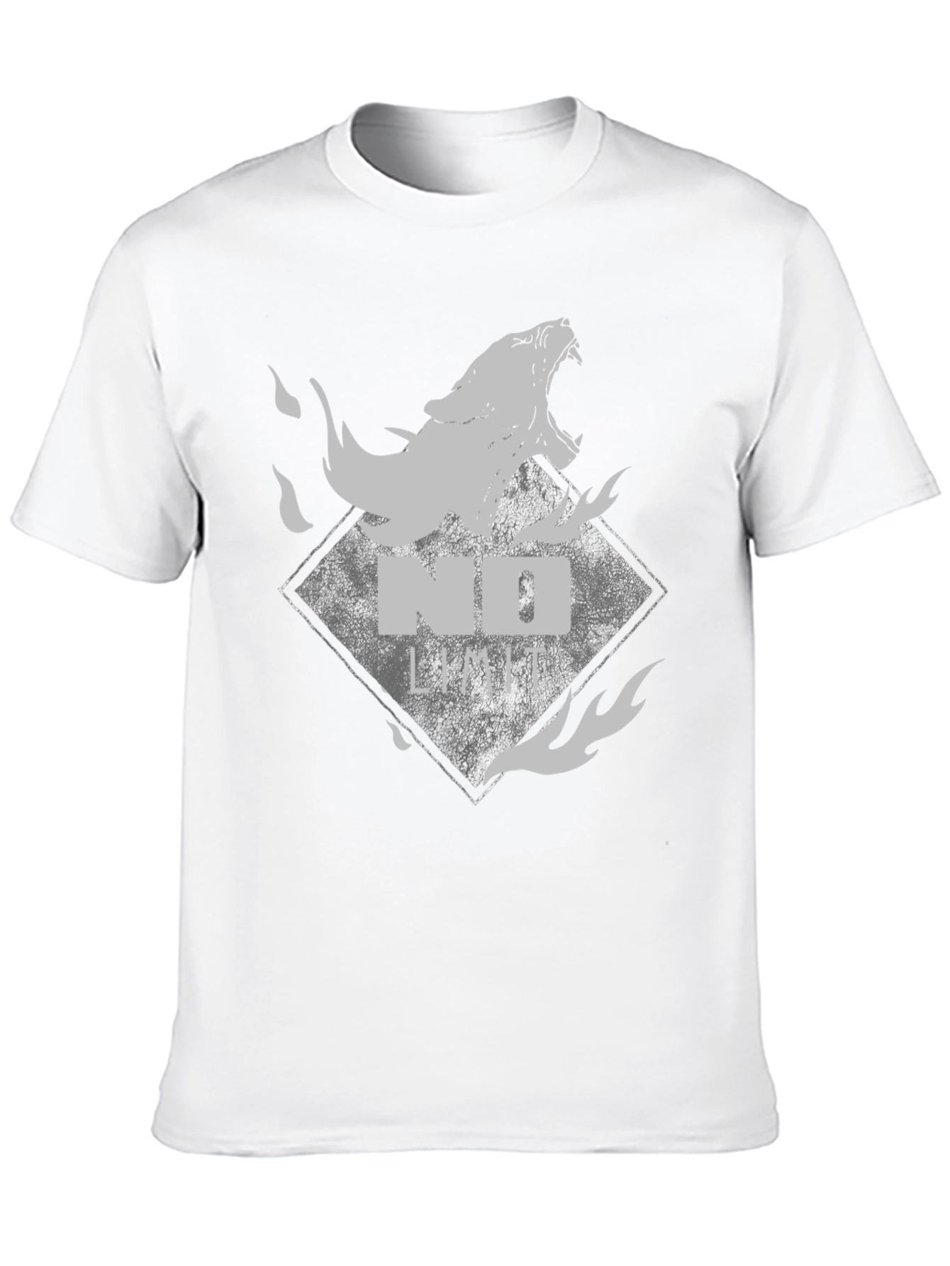 Black Tee with Wolf Graphic - No Limits Style