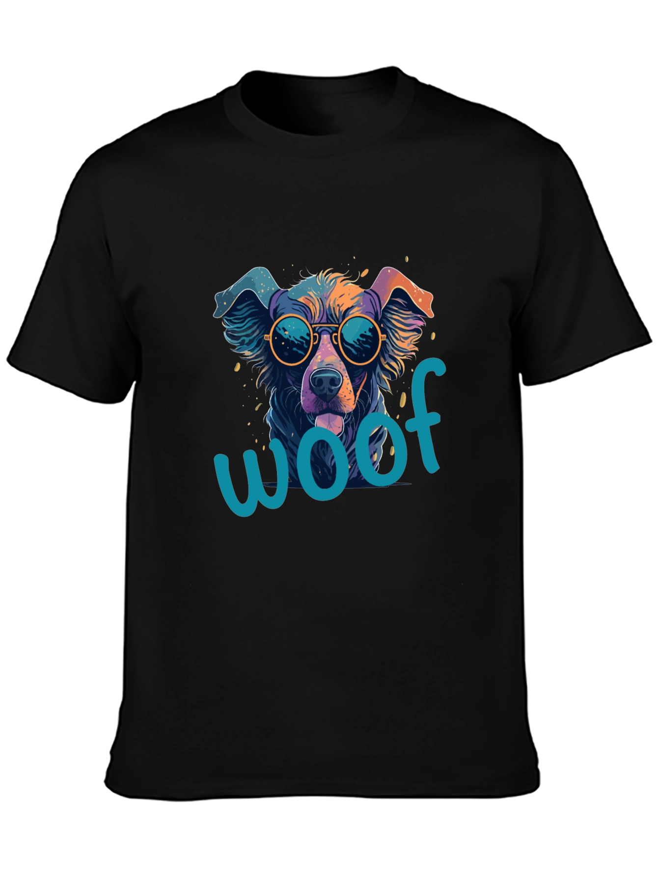 Cool Dog Woof T-Shirt - Unisex Black Tee