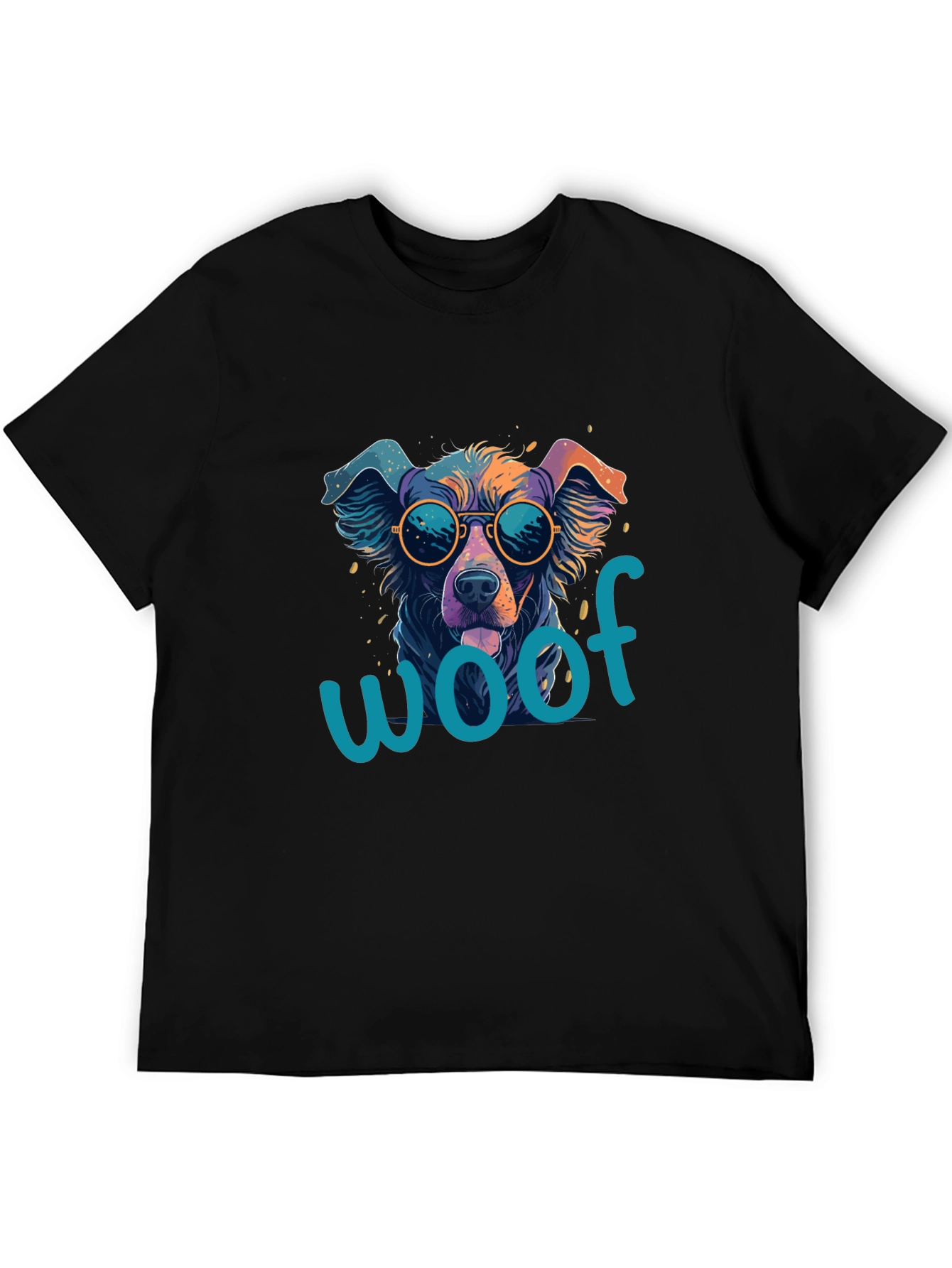 Cool Dog Woof T-Shirt - Unisex Black Tee