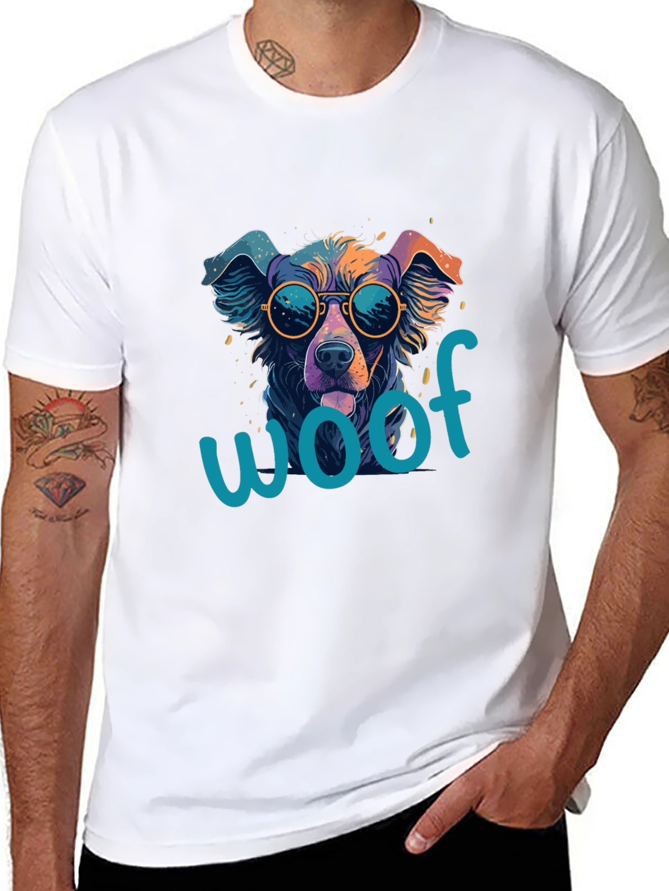 Cool Dog Woof T-Shirt - Unisex Black Tee