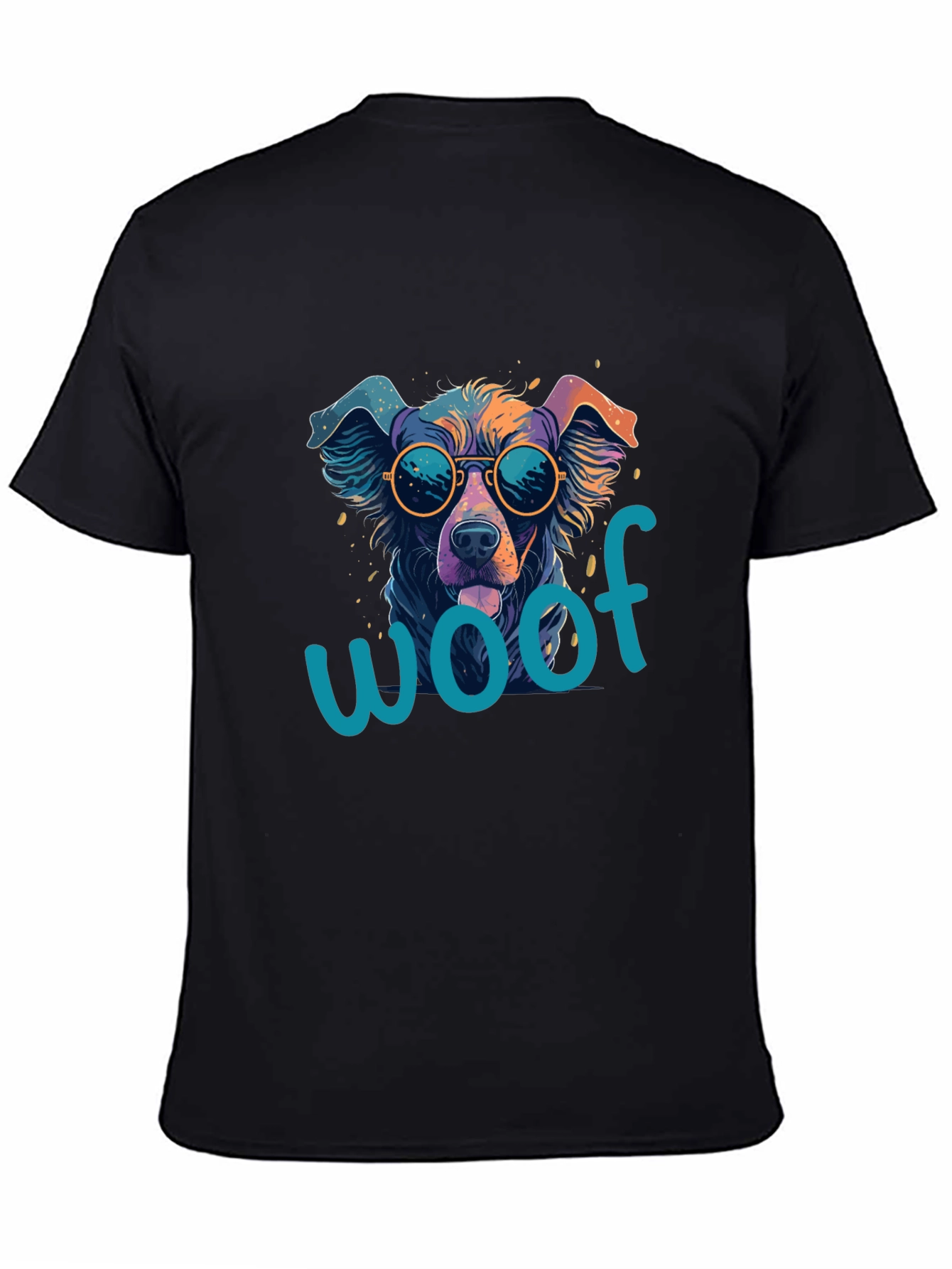 Cool Dog Woof T-Shirt - Unisex Black Tee
