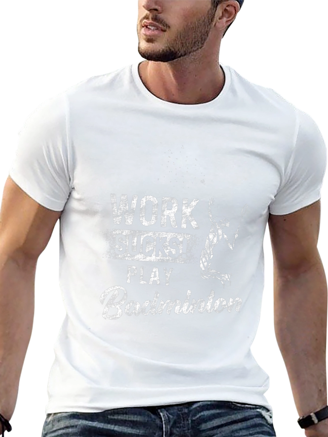 Work Sucks Play Badminton T-Shirt