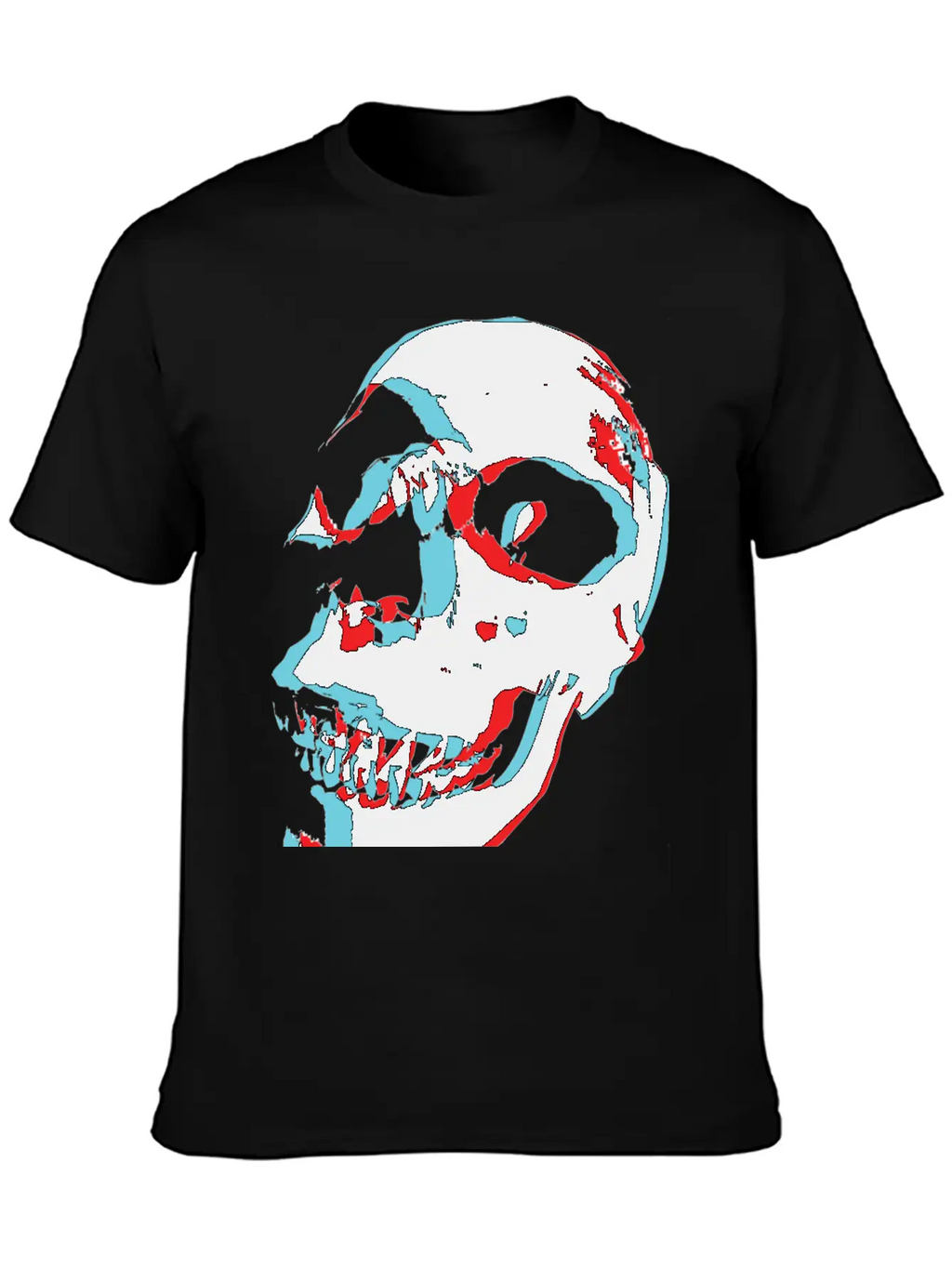 3D Color Skull Stylish Everyday T-Shirt – Unisex Basic Cotton Tee