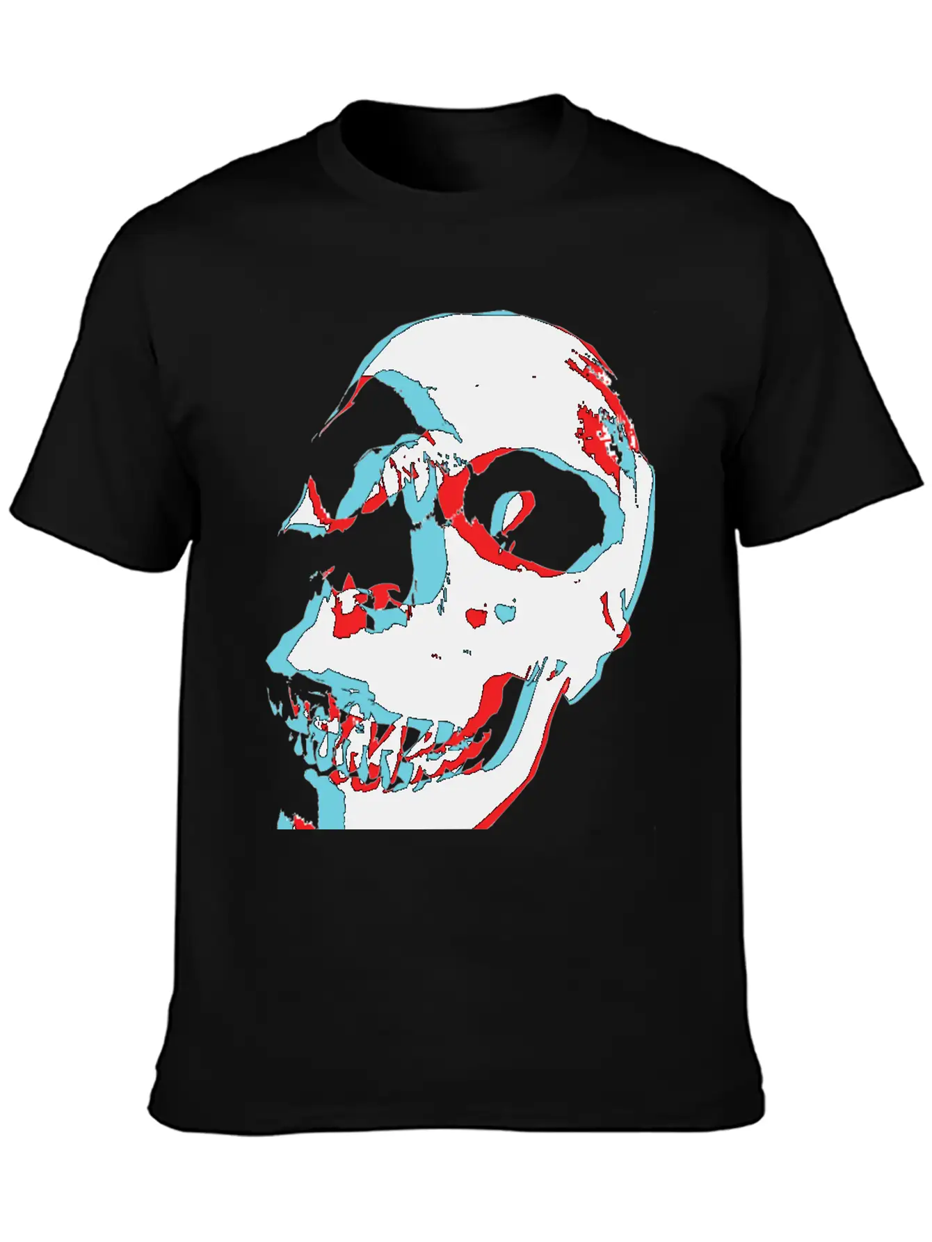 3D Color Skull Stylish Everyday T-Shirt – Unisex Basic Cotton Tee