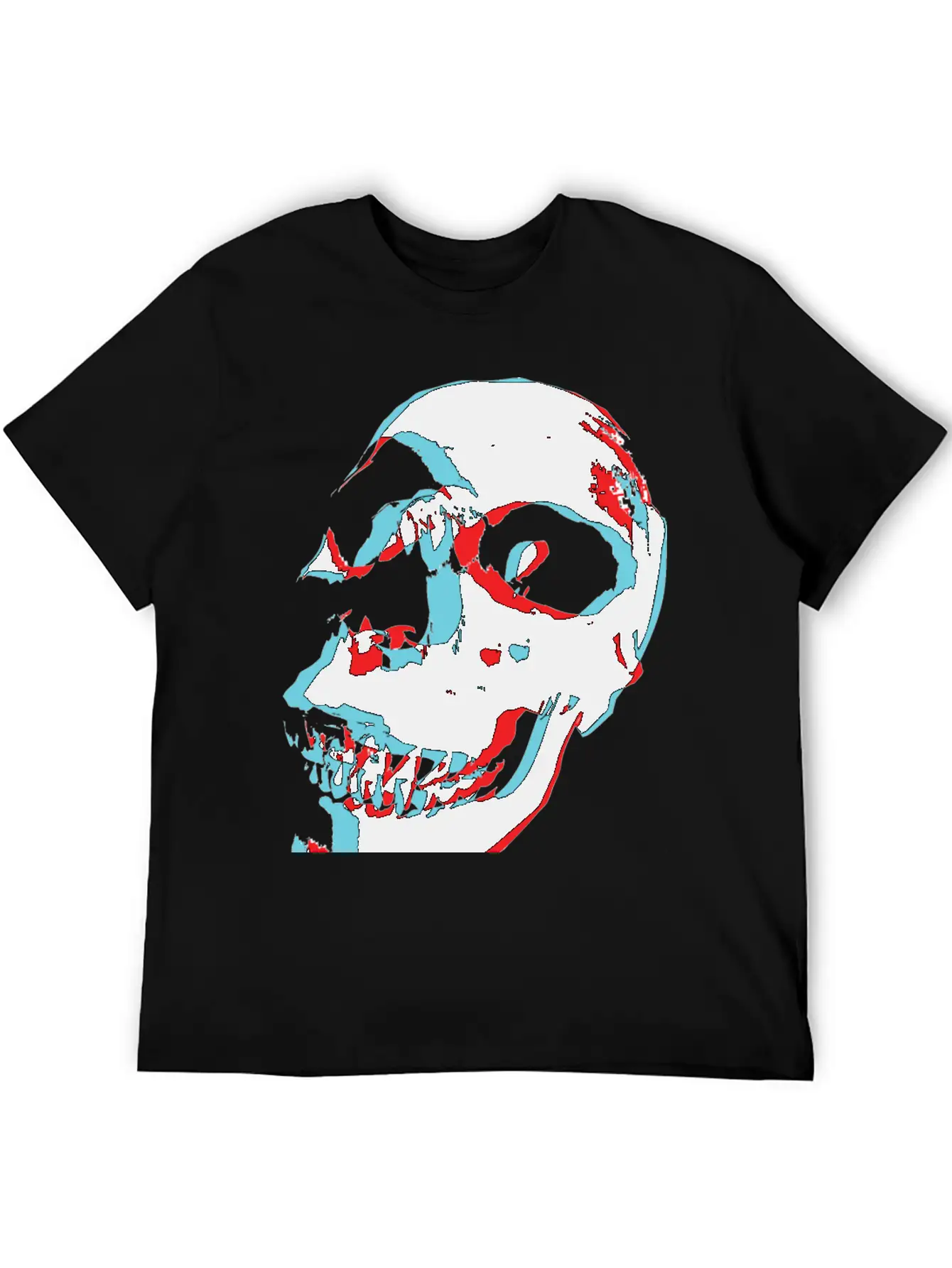 3D Color Skull Stylish Everyday T-Shirt – Unisex Basic Cotton Tee