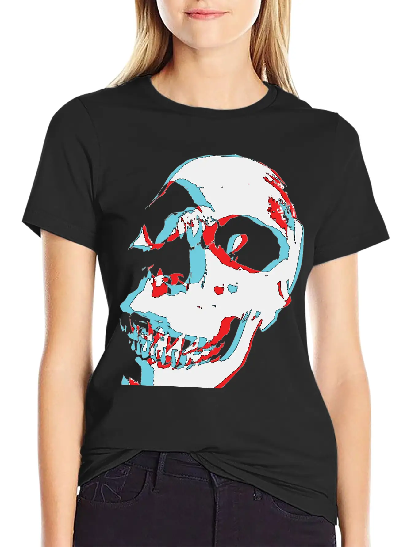 3D Color Skull Stylish Everyday T-Shirt – Unisex Basic Cotton Tee