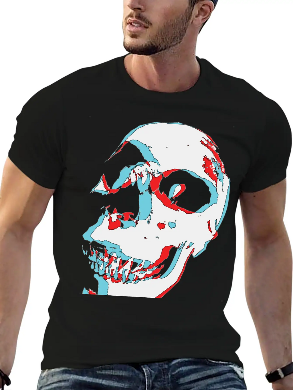 3D Color Skull Stylish Everyday T-Shirt – Unisex Basic Cotton Tee