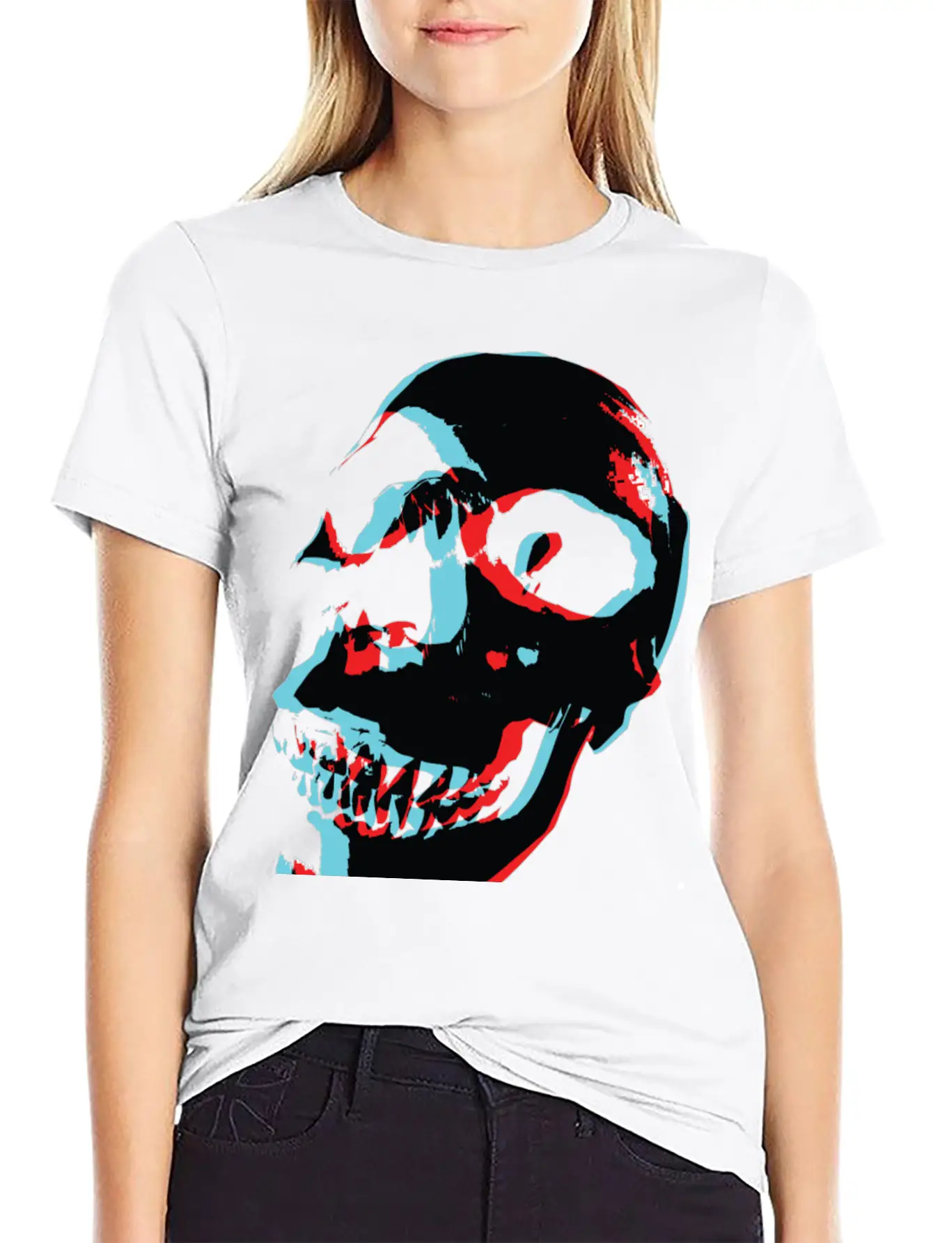 3D Color Skull Stylish Everyday T-Shirt – Unisex Basic Cotton Tee