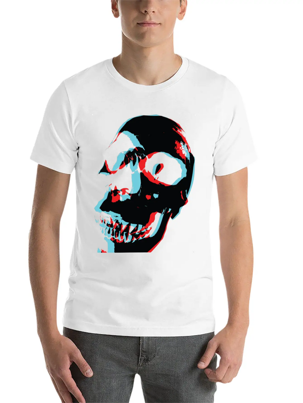 3D Color Skull Stylish Everyday T-Shirt – Unisex Basic Cotton Tee