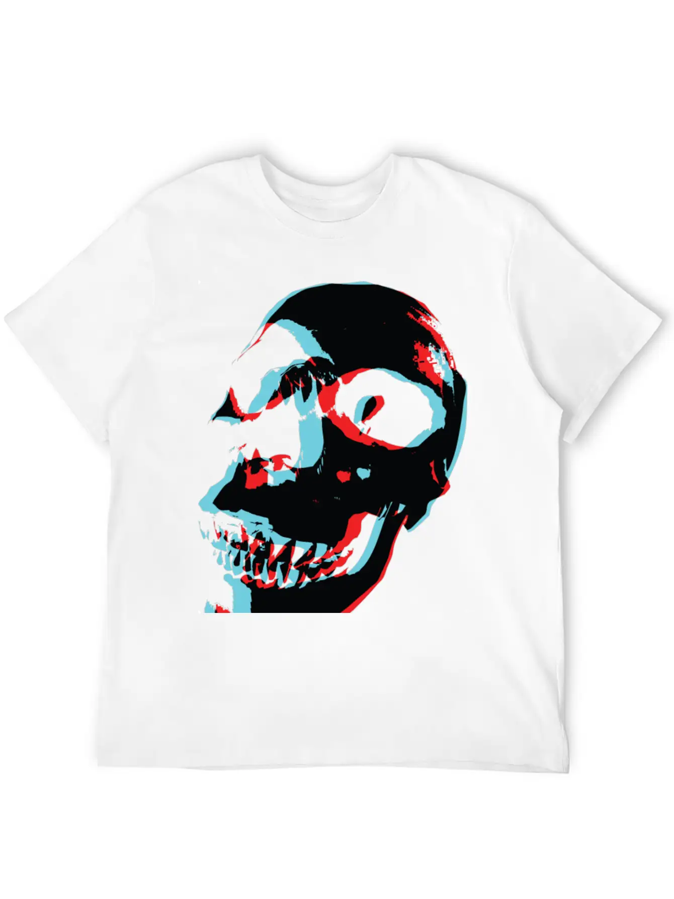 3D Color Skull Stylish Everyday T-Shirt – Unisex Basic Cotton Tee