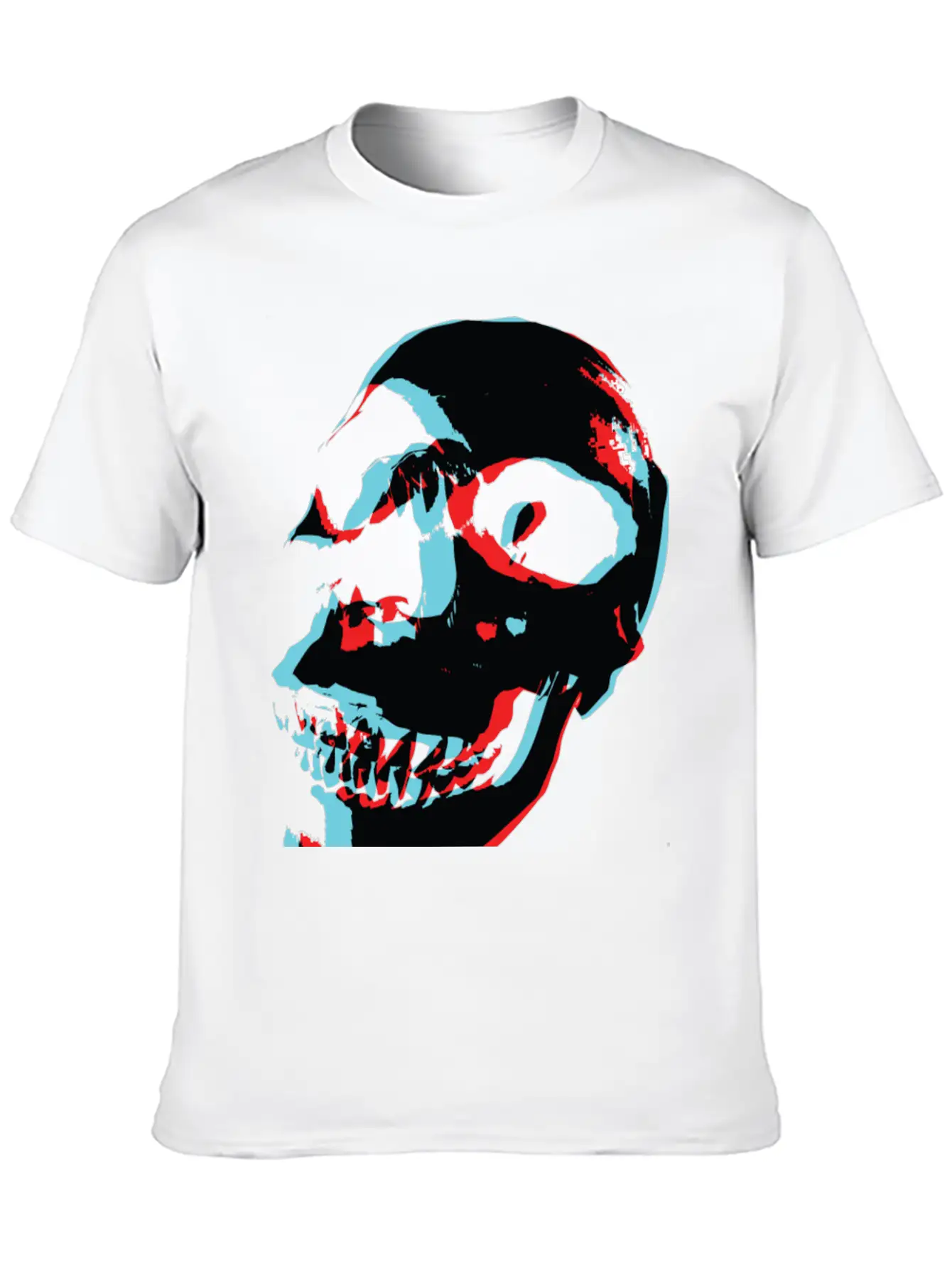 3D Color Skull Stylish Everyday T-Shirt – Unisex Basic Cotton Tee