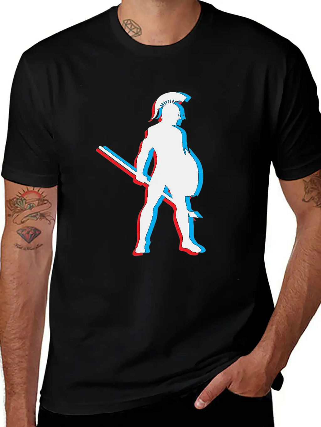 3D Gladiator Fighting Unisex Short Sleeve Soft Cotton T-Shirt – Casual Everyday Wear