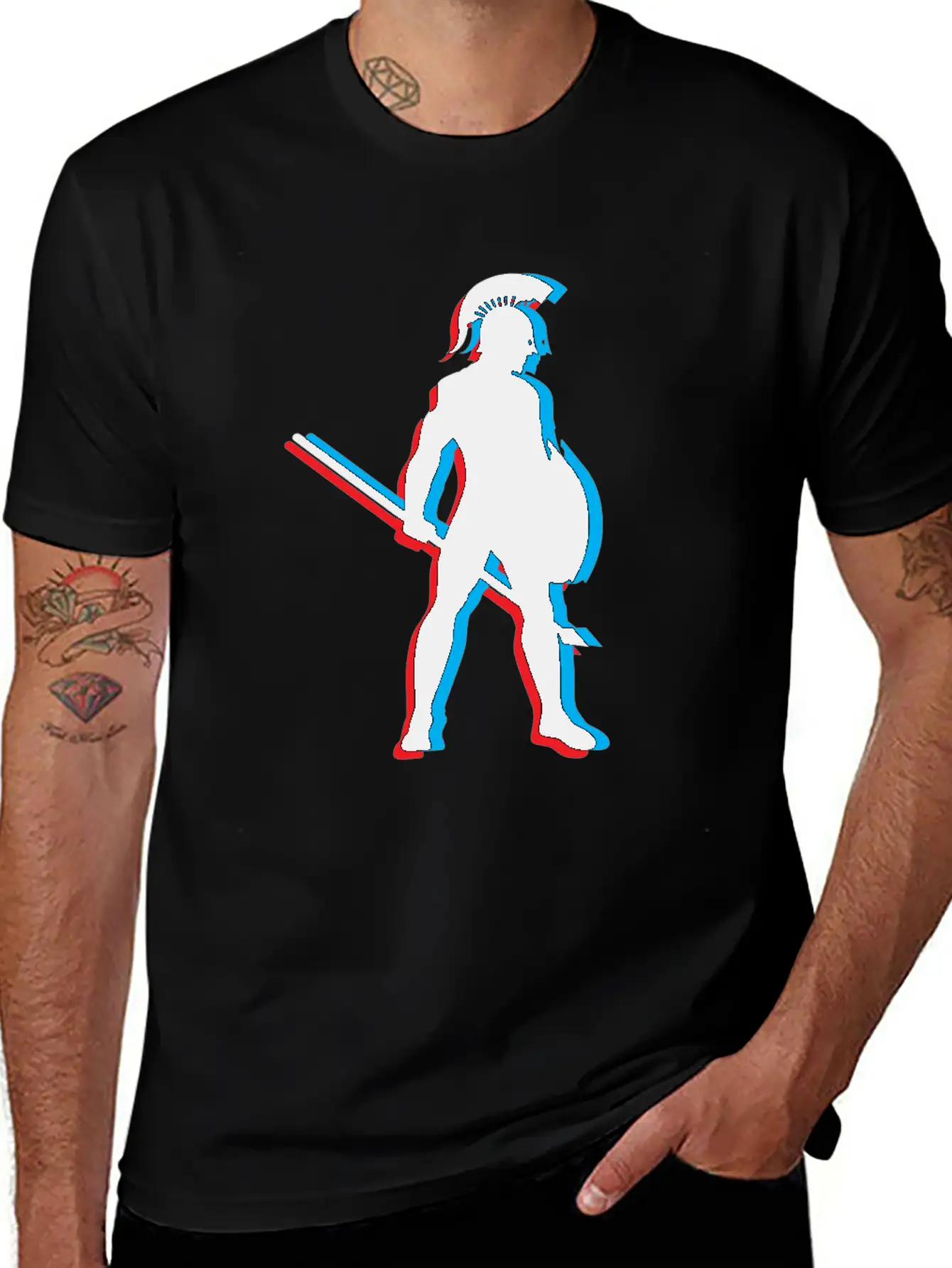 3D Gladiator Fighting Unisex Short Sleeve Soft Cotton T-Shirt – Casual Everyday Wear